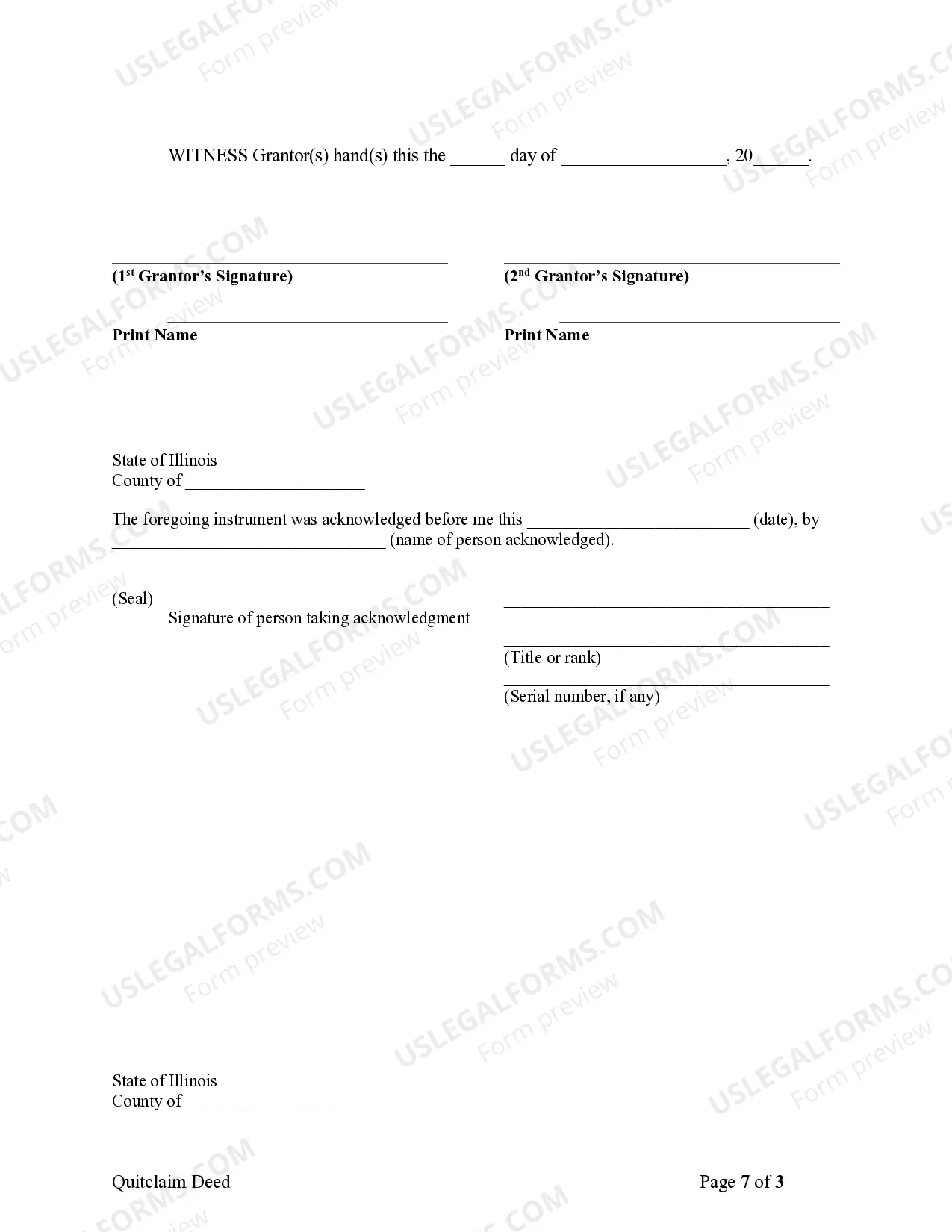Preview Quitclaim Deed from Husband and Wife to Husband and Wife