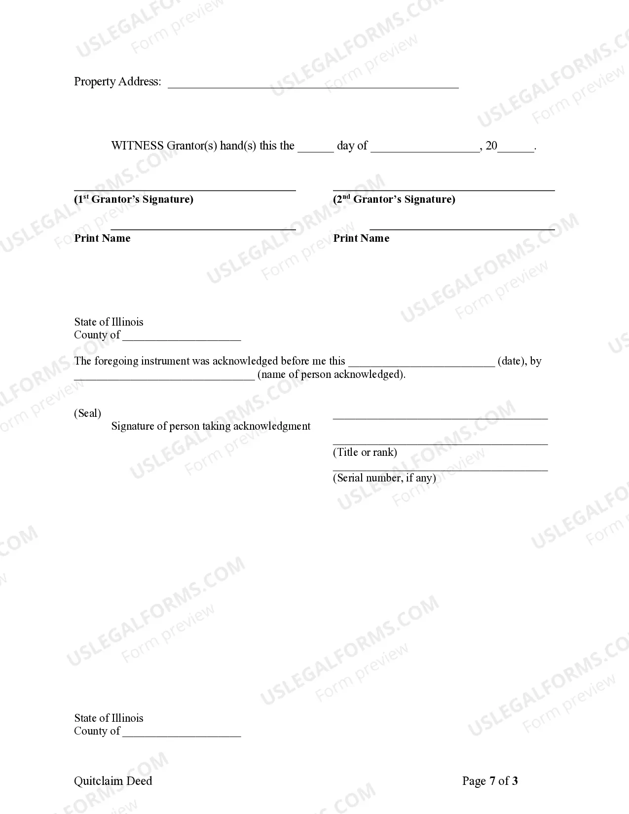 Preview Quitclaim Deed from Husband and Wife to Trust