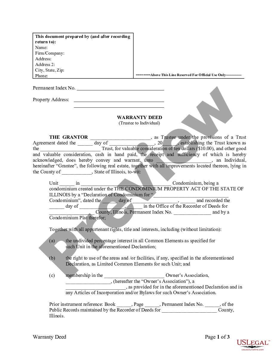 page 4 Warranty Deed from Trust to Individual preview