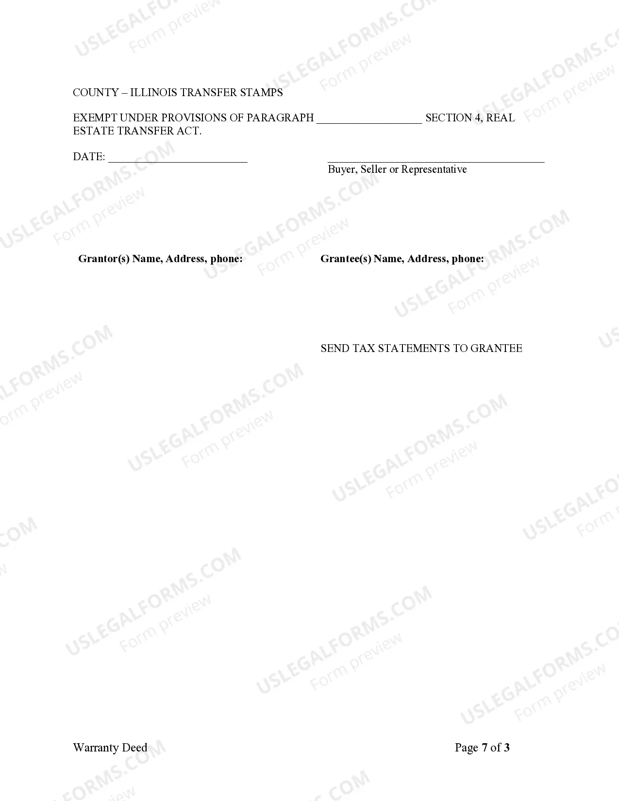 Preview Warranty Deed from Trust to Individual