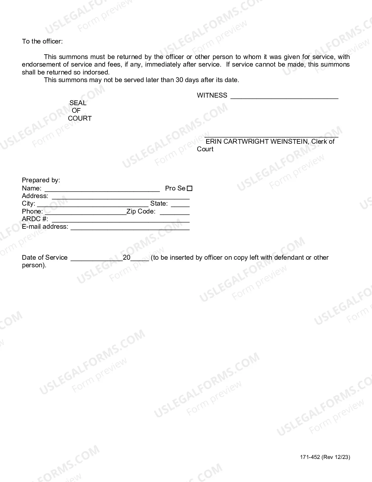 Preview Mortgage Foreclosure Summons