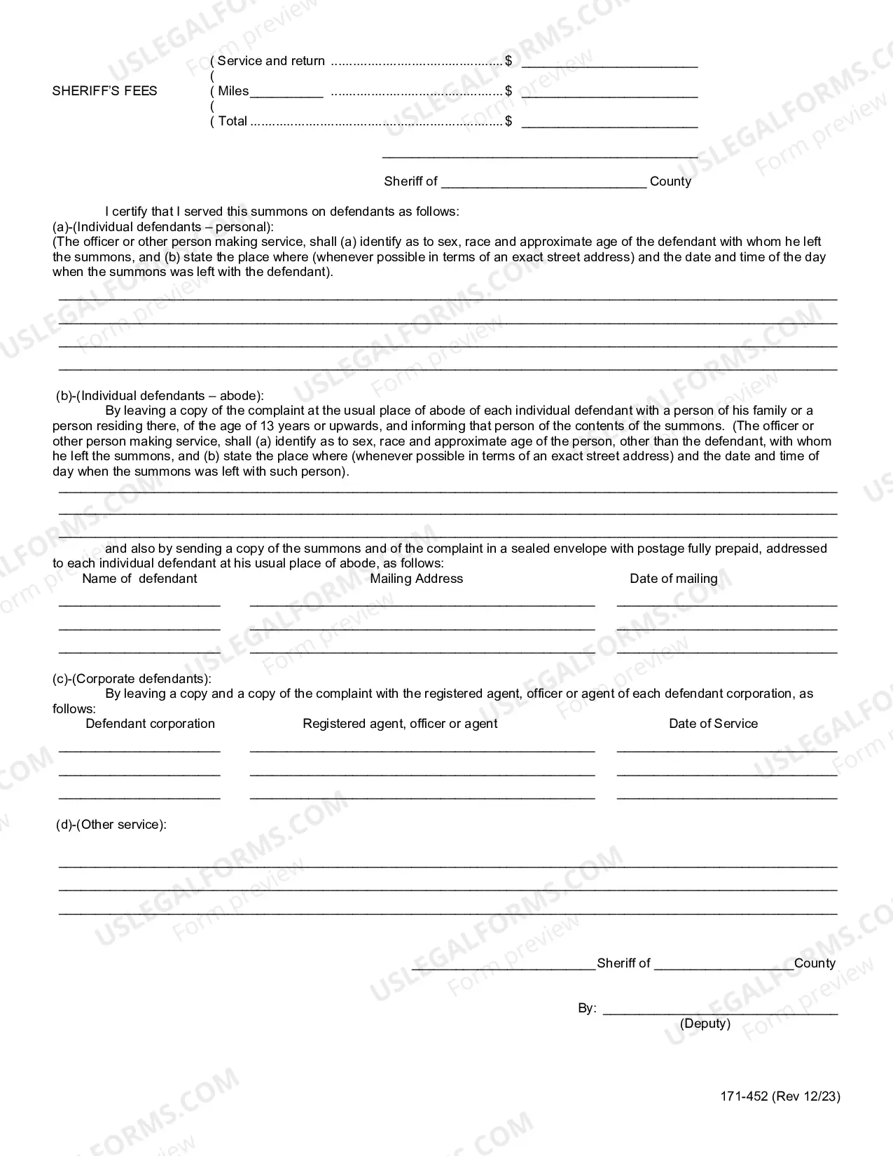 Preview Mortgage Foreclosure Summons