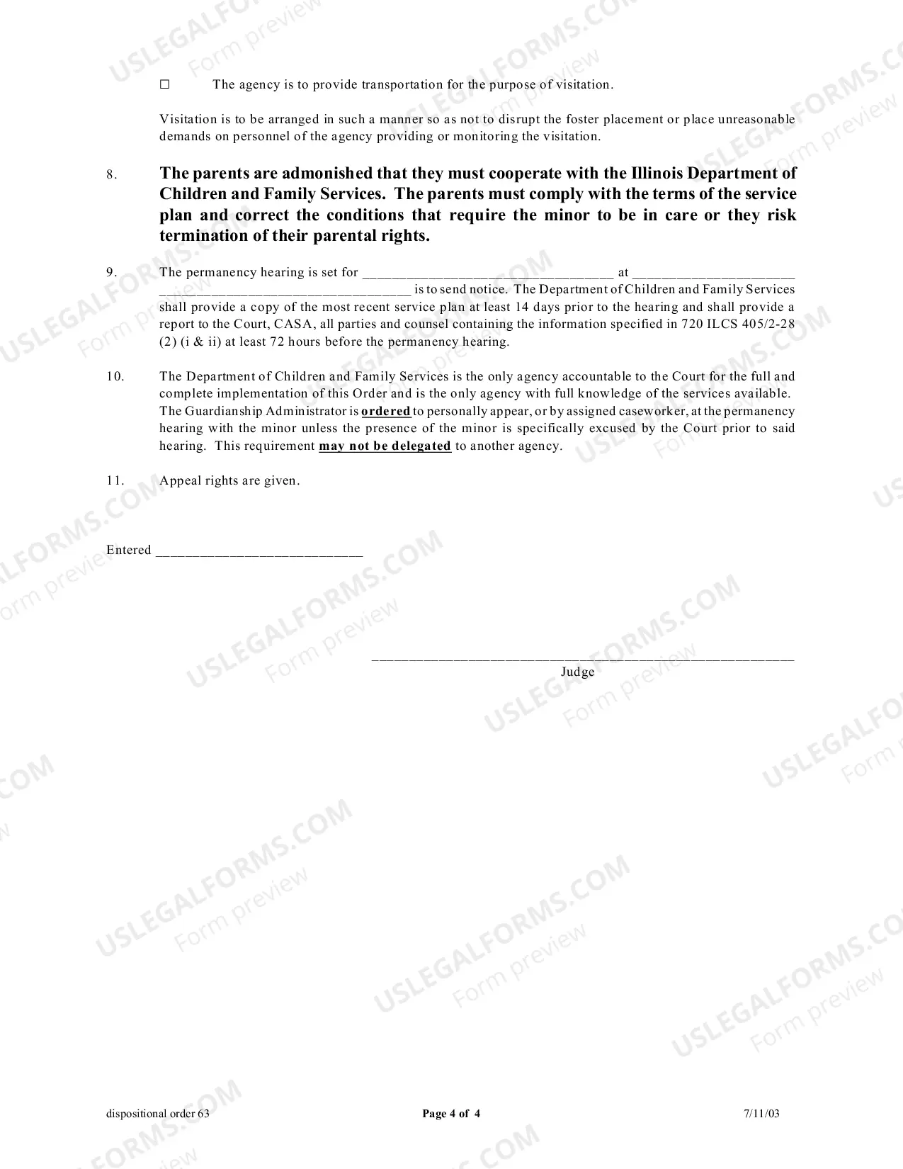 Preview Dispositional Order
