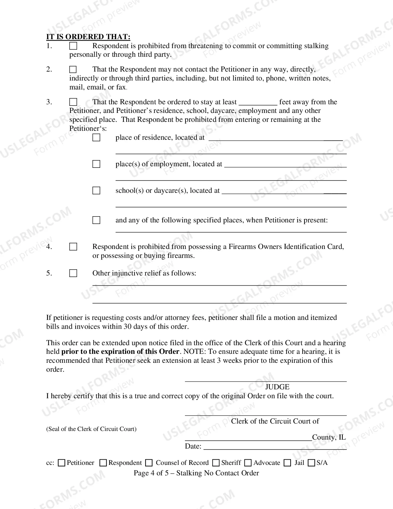 Preview Stalking No Contact Order