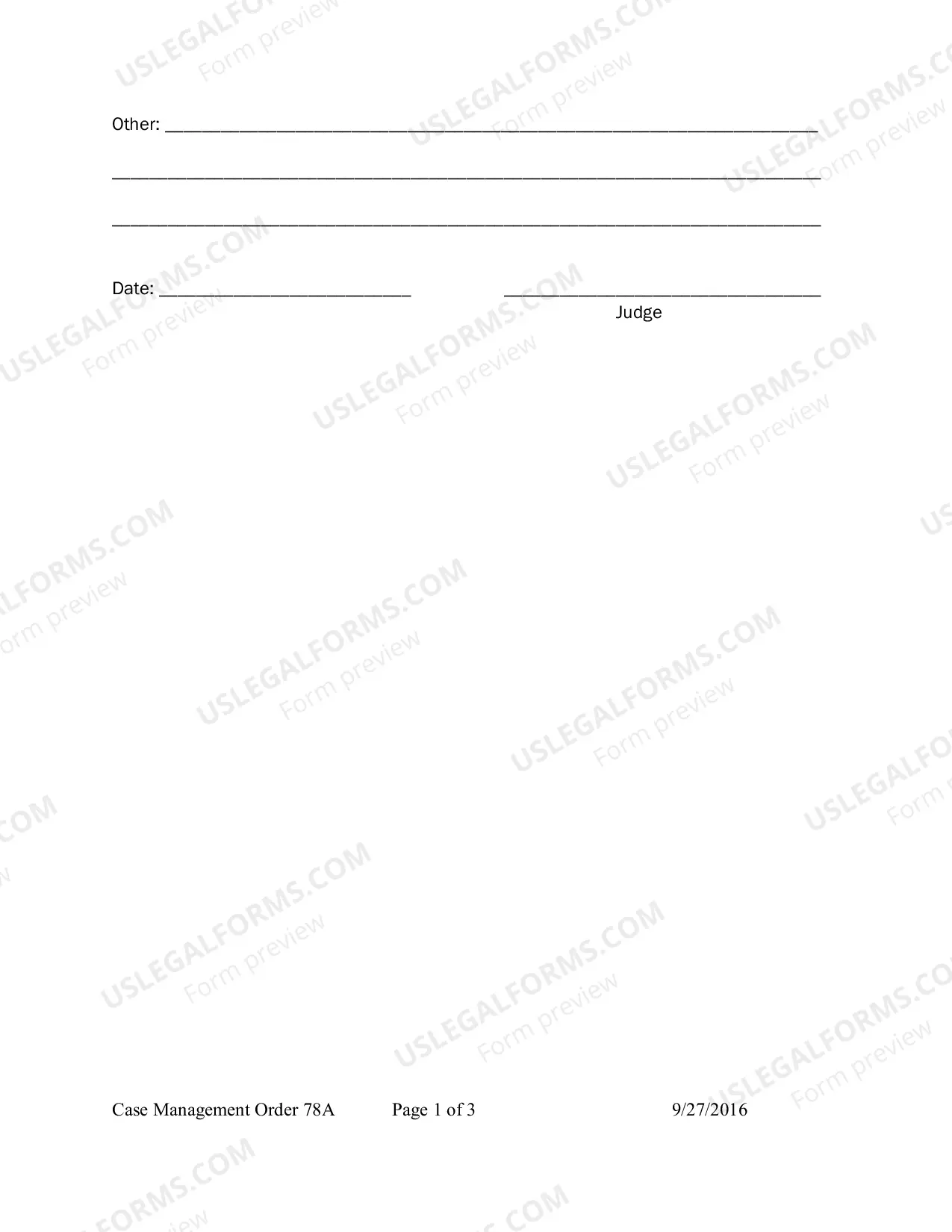 Preview Case Management Order for Child Custody Cases