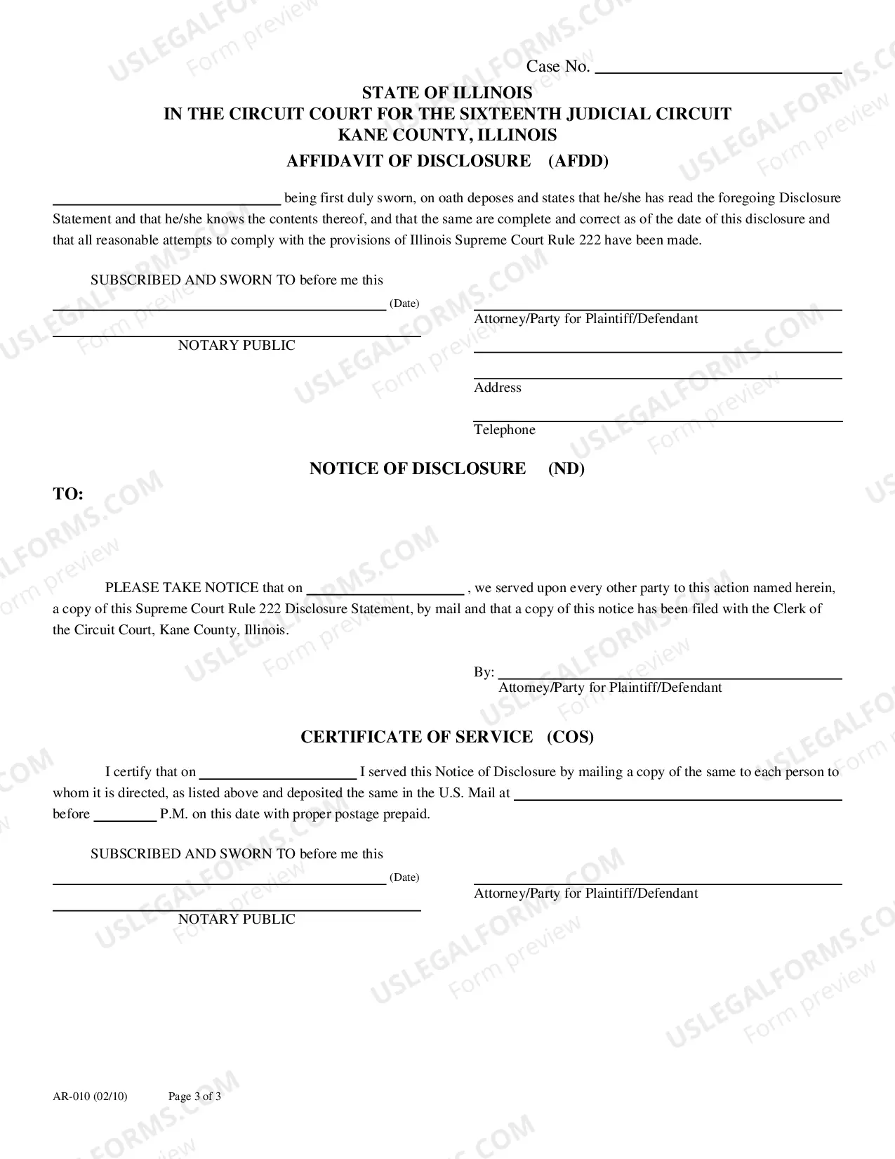 Preview Arbitration Disclosure Statement