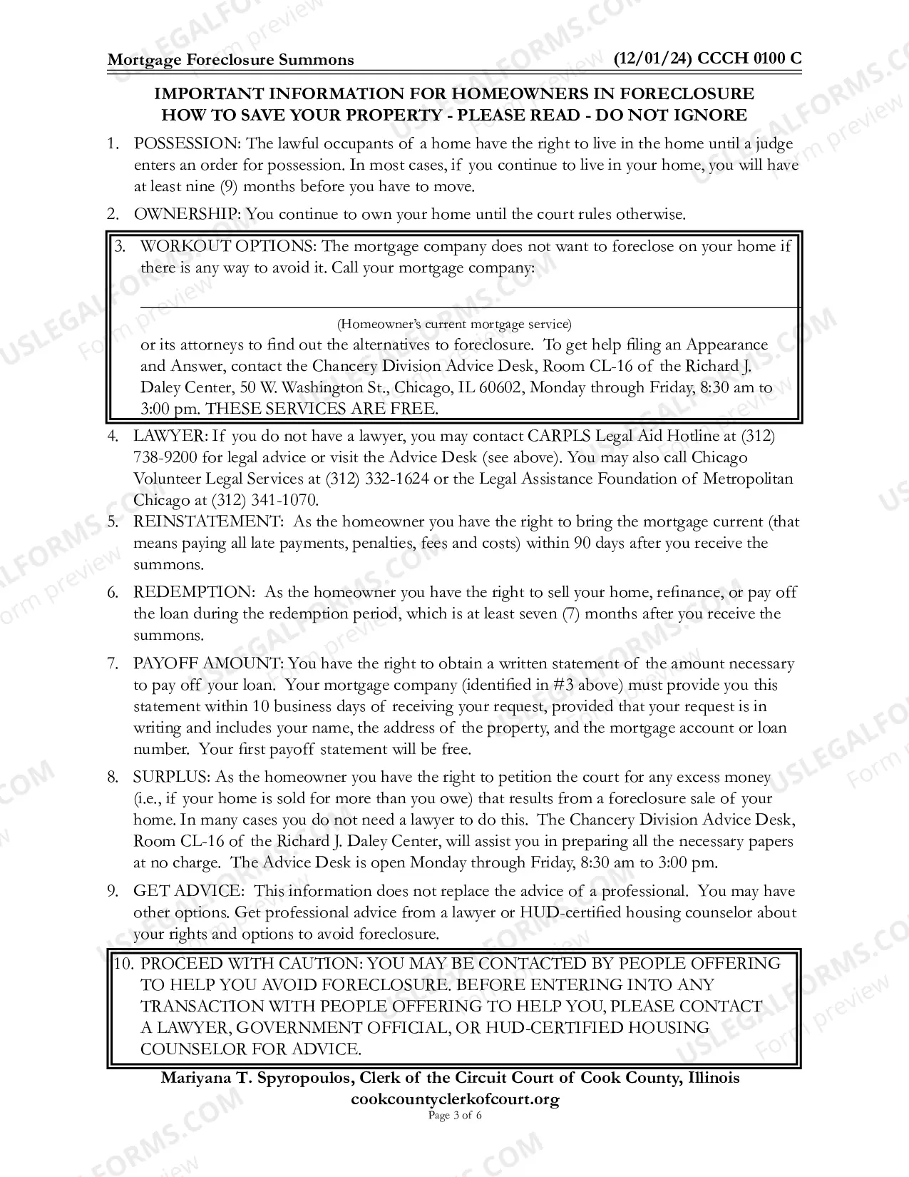 Preview Mortgage Foreclosure Summons