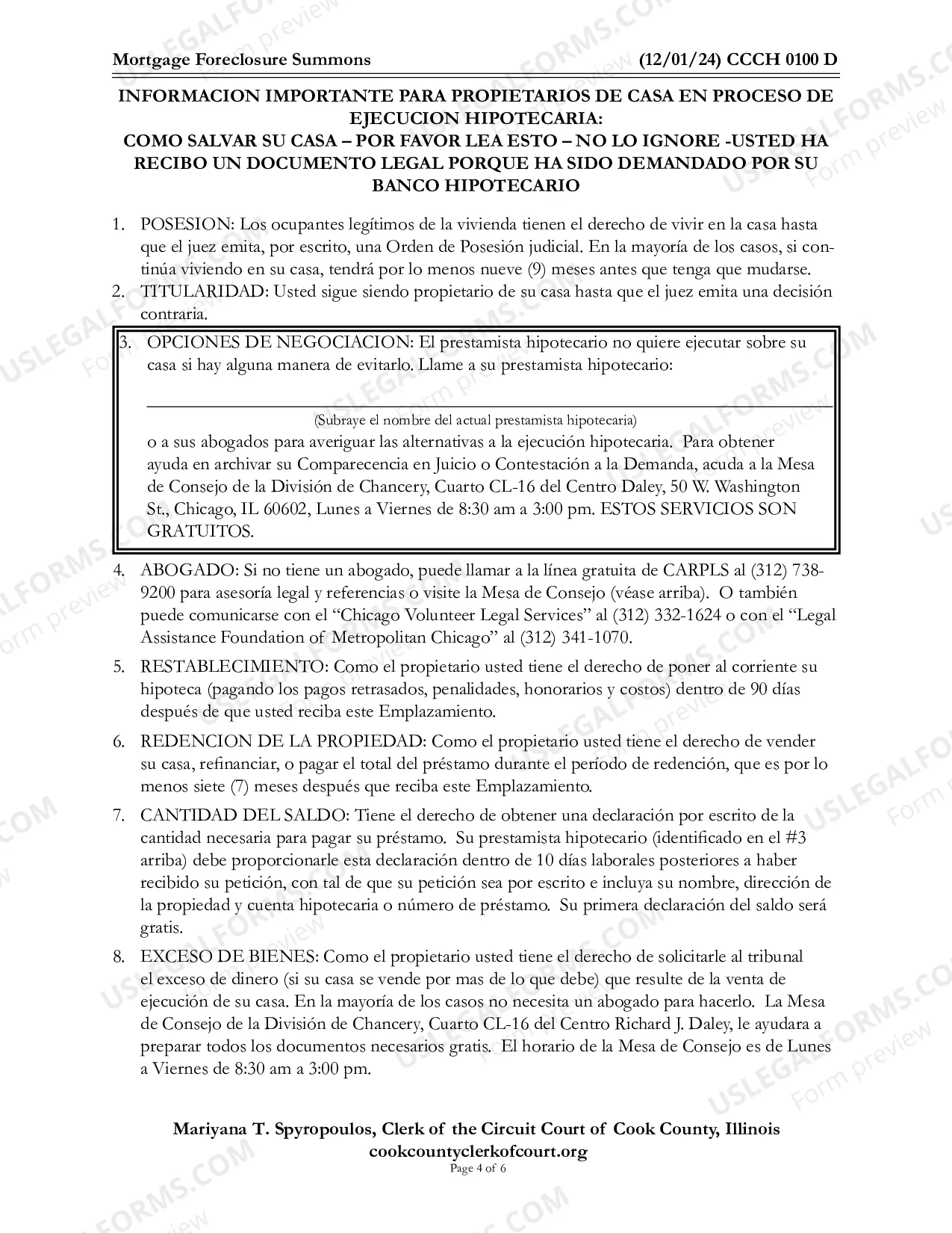 Preview Mortgage Foreclosure Summons