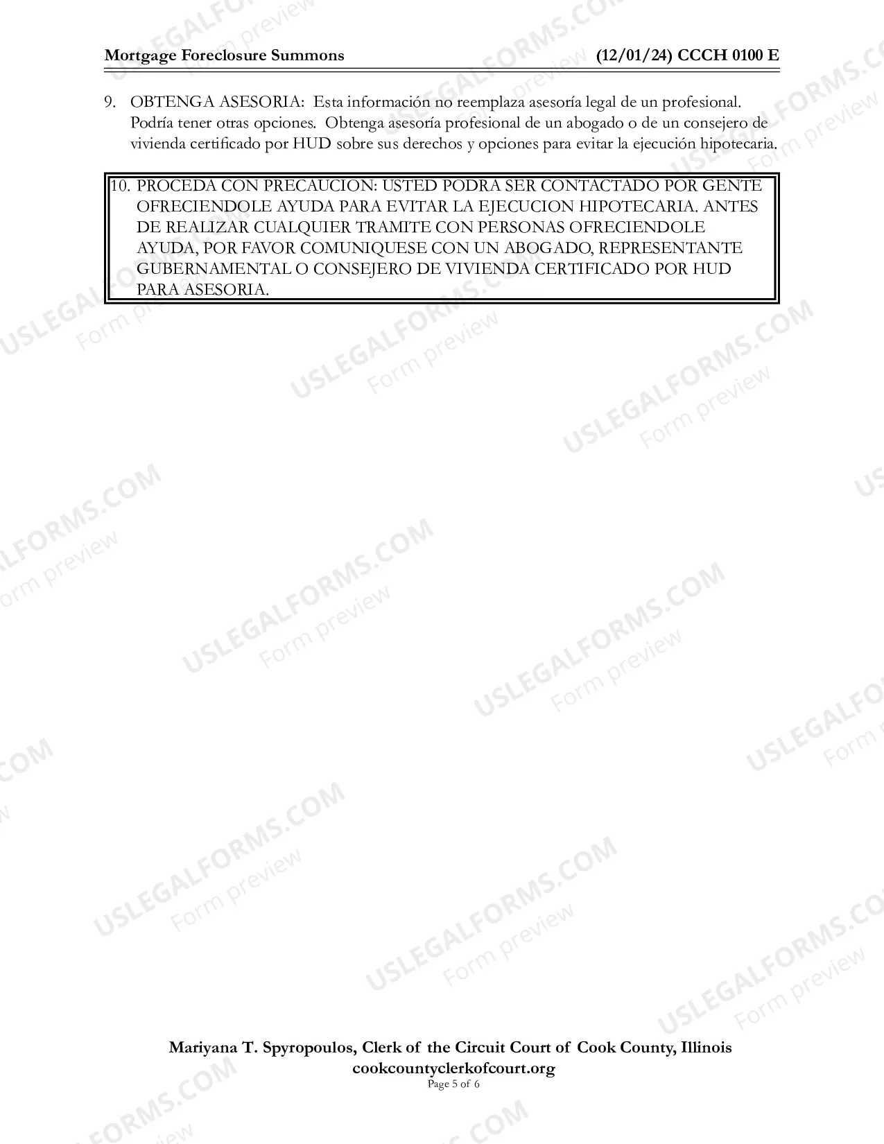 Preview Mortgage Foreclosure Summons