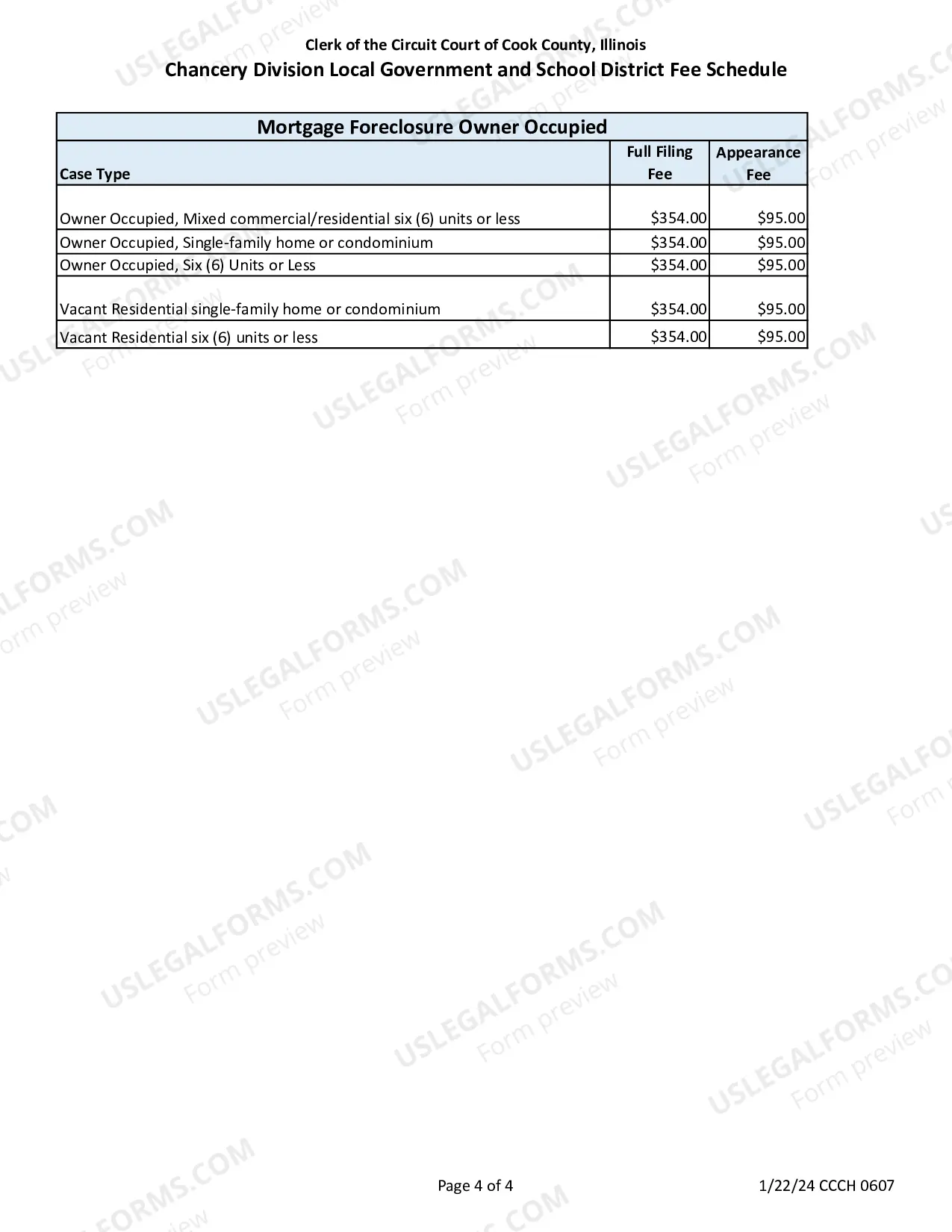 Preview Chancery Filing Fees