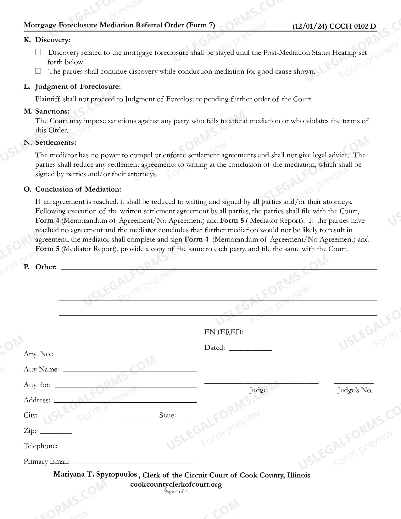 Preview Mortgage Foreclosure Mediation Referral Order