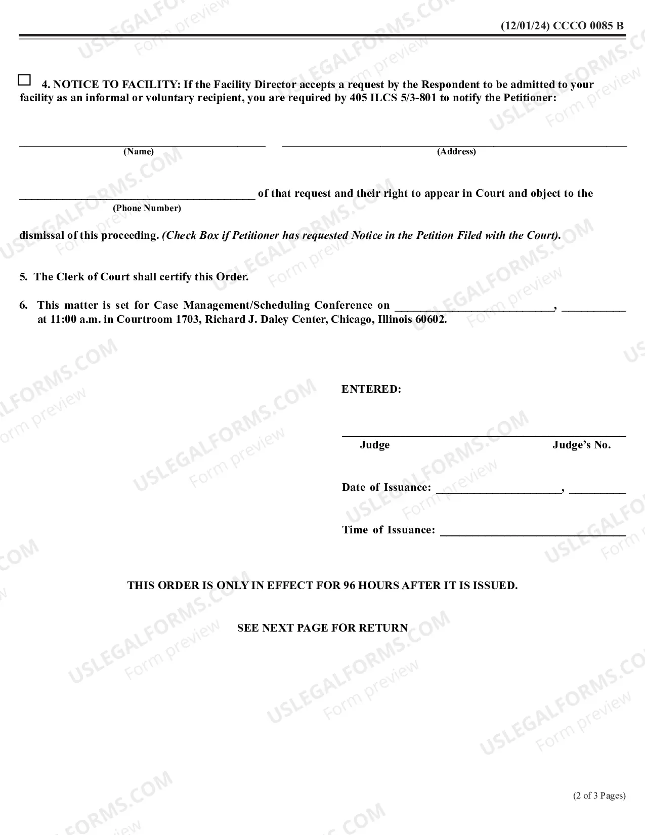 Preview Order of Detention Examination Evaluation