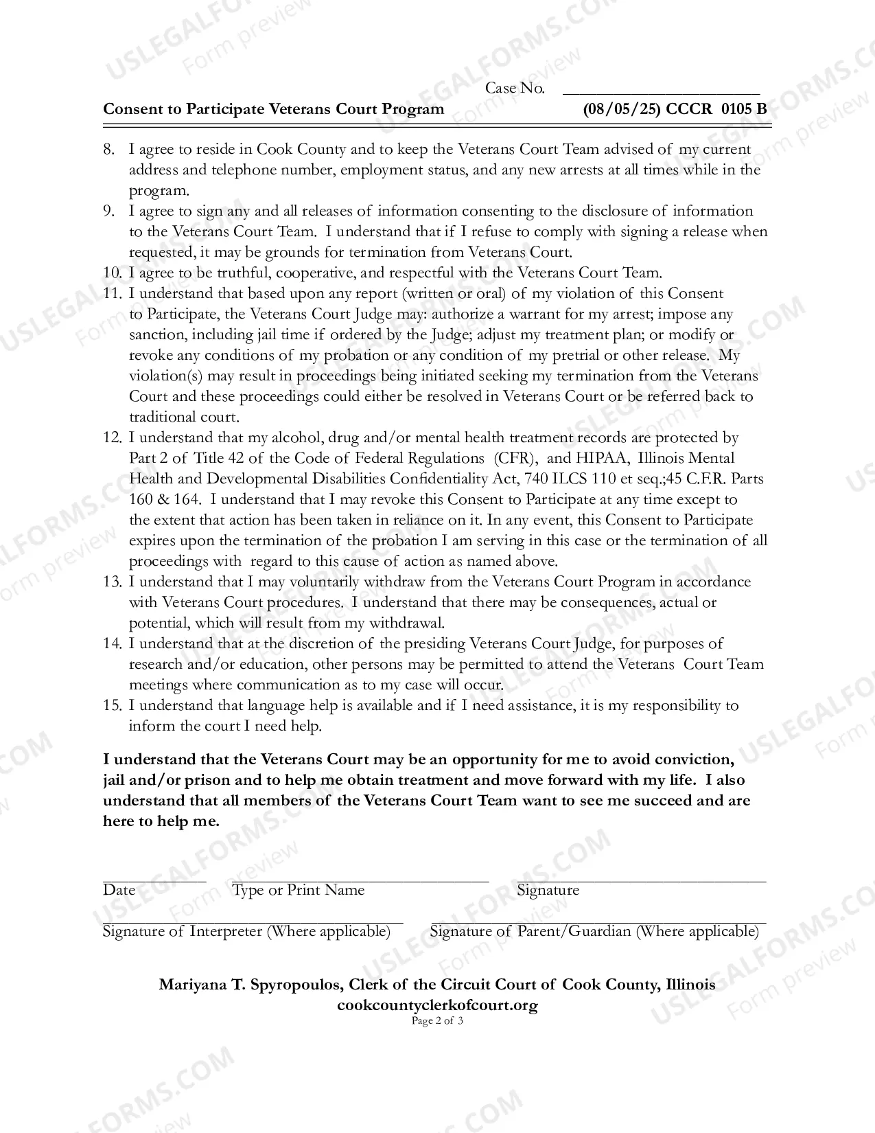 Preview Consent To Participate Veterans Court Program