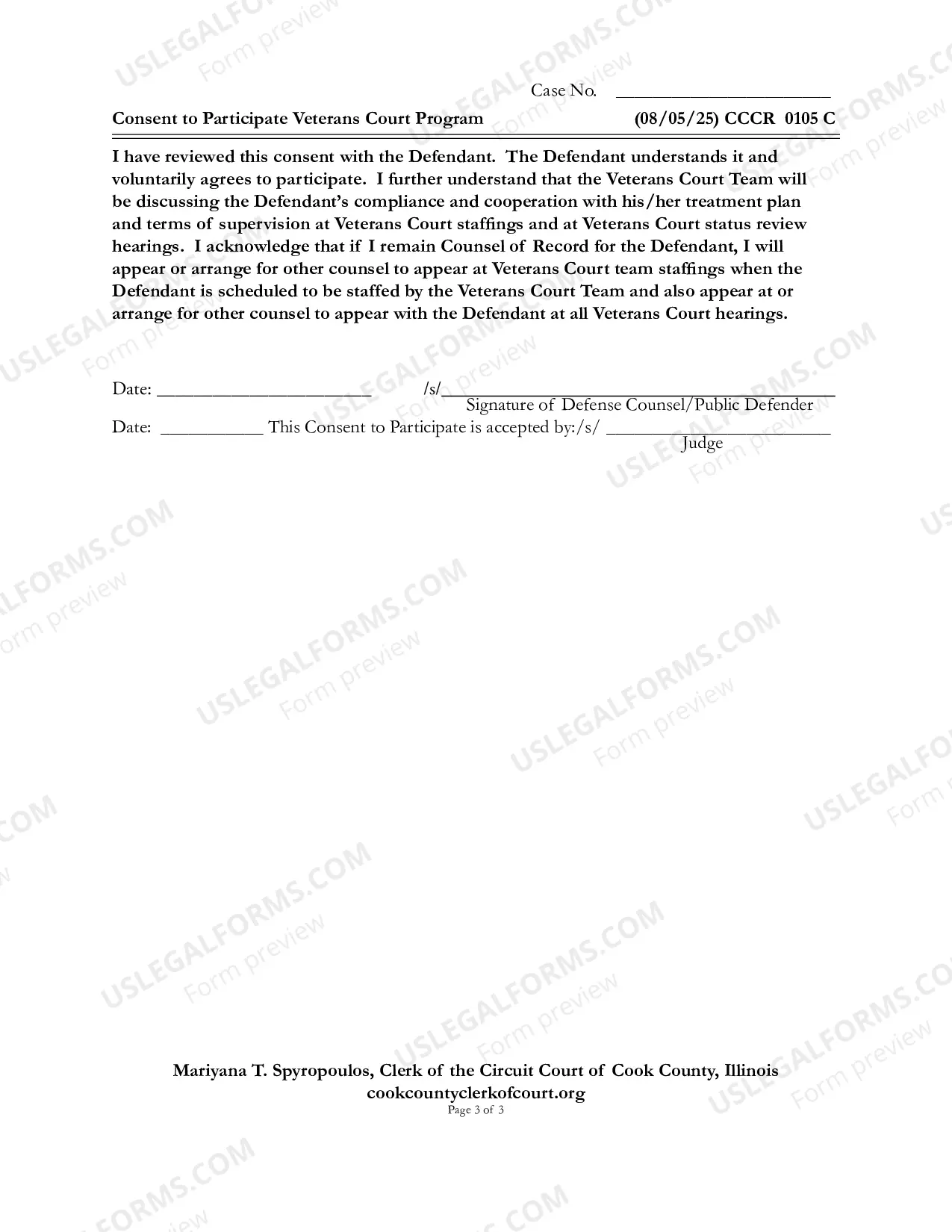 Preview Consent To Participate Veterans Court Program