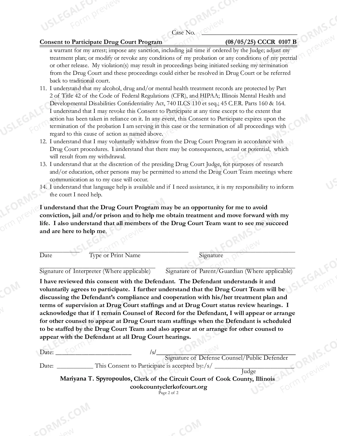 Preview Consent To Participate Drug Court Program