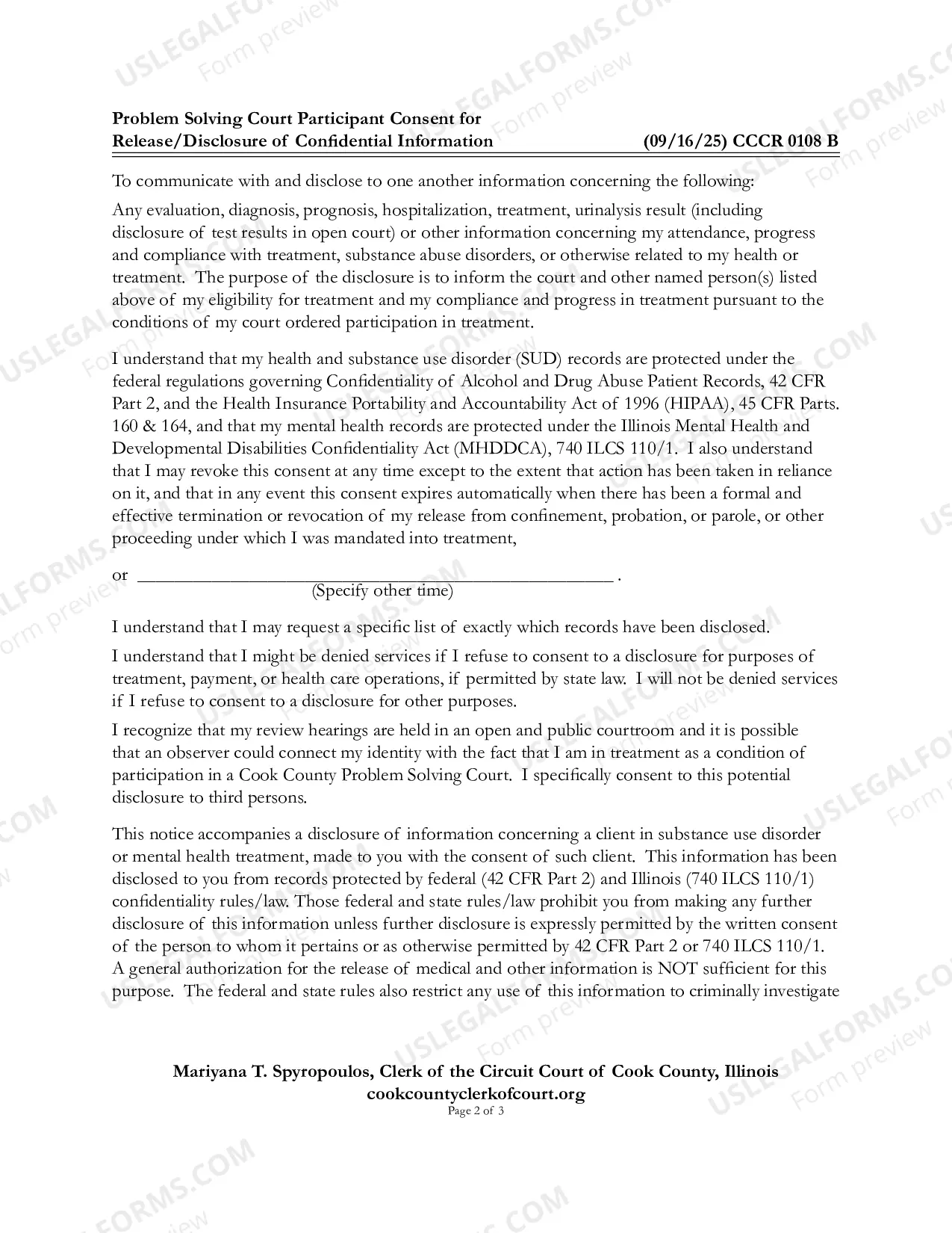 Preview Problem Solving Court Participant Consent For Release of Confidential Information