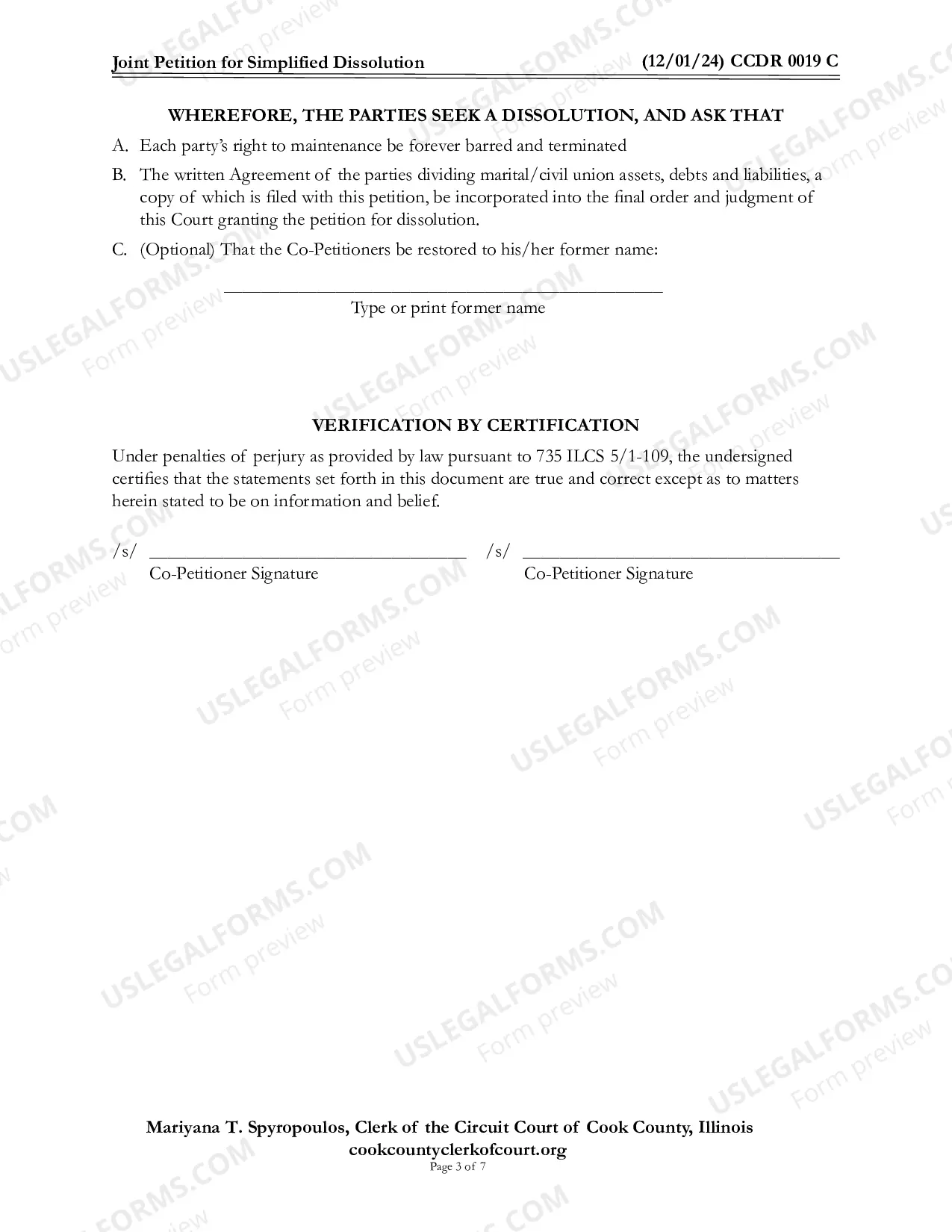Preview Joint Petition For Simplified Dissolution