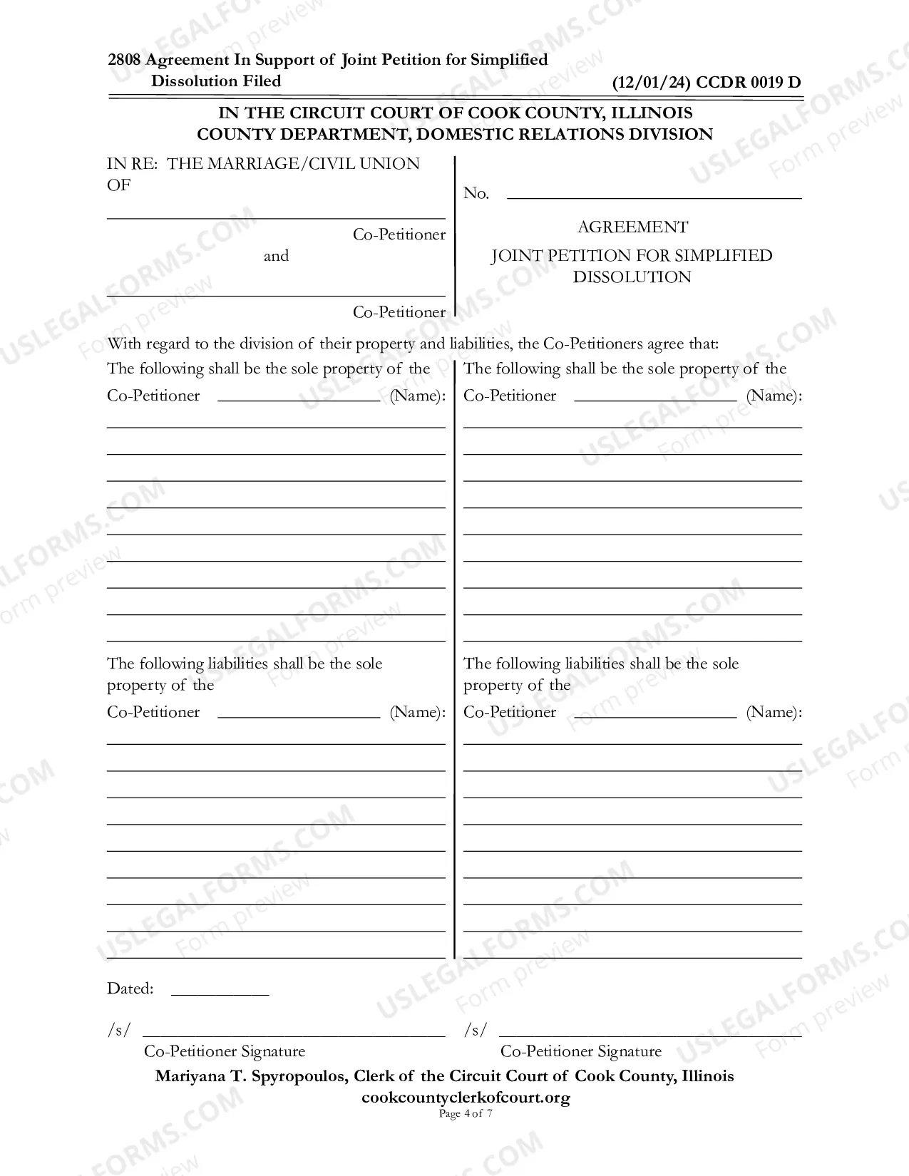 Preview Joint Petition For Simplified Dissolution