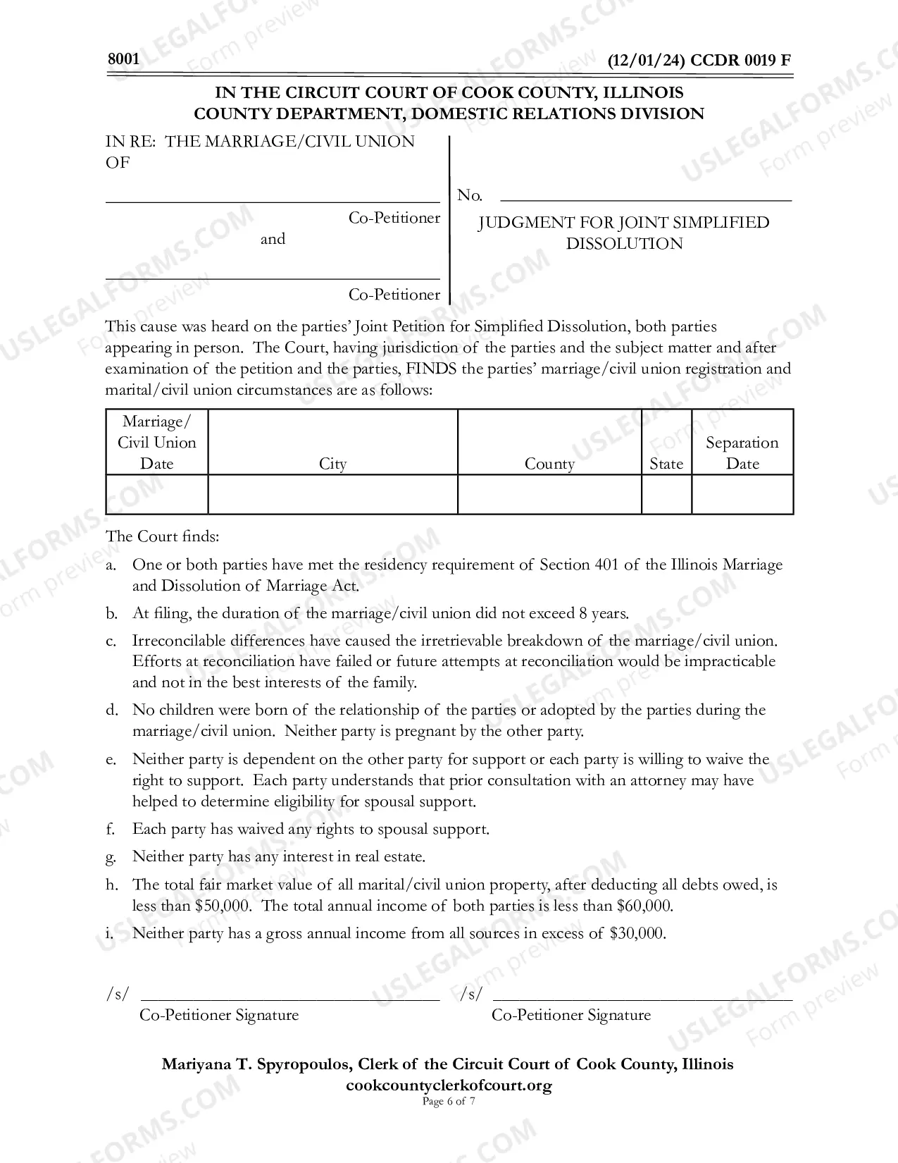 Preview Joint Petition For Simplified Dissolution