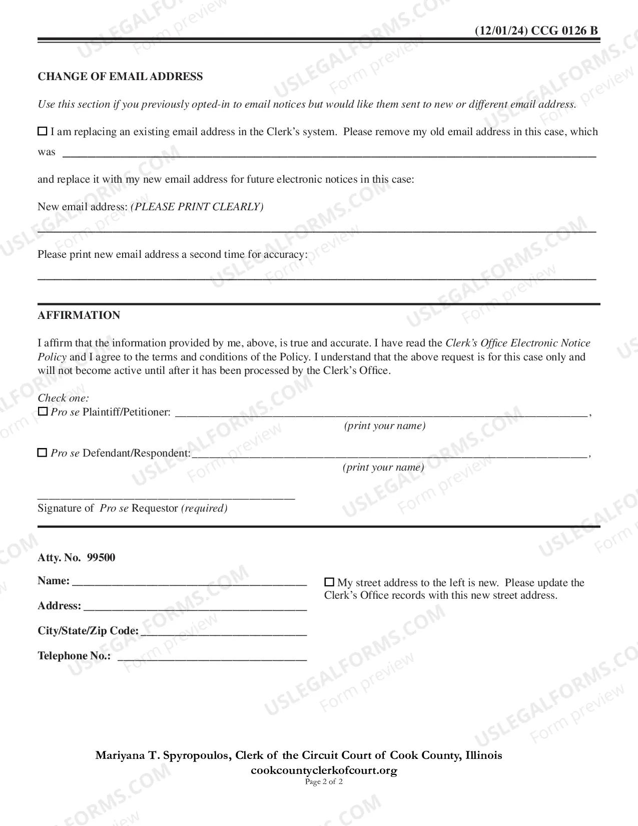 Preview Pro Se Electronic Notice Registration