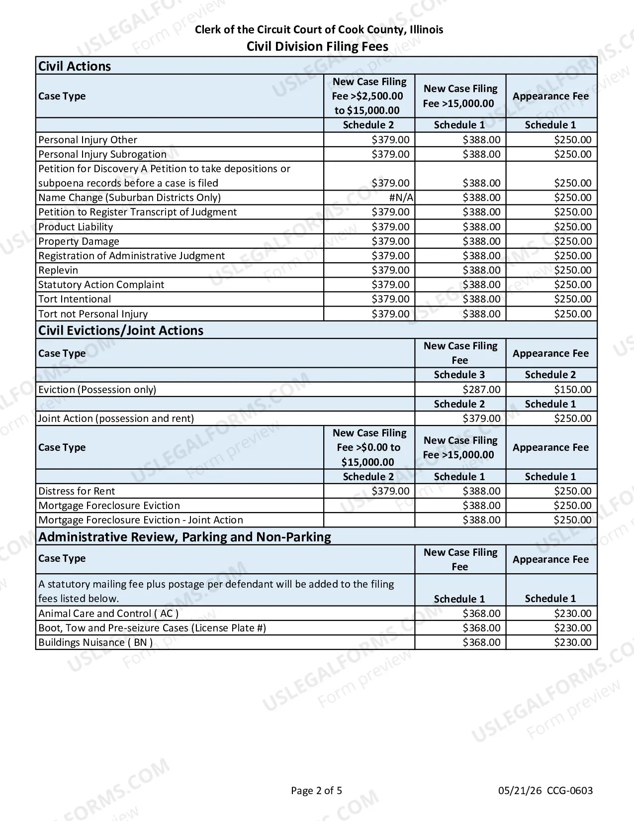 Preview FEE SCHEDULE