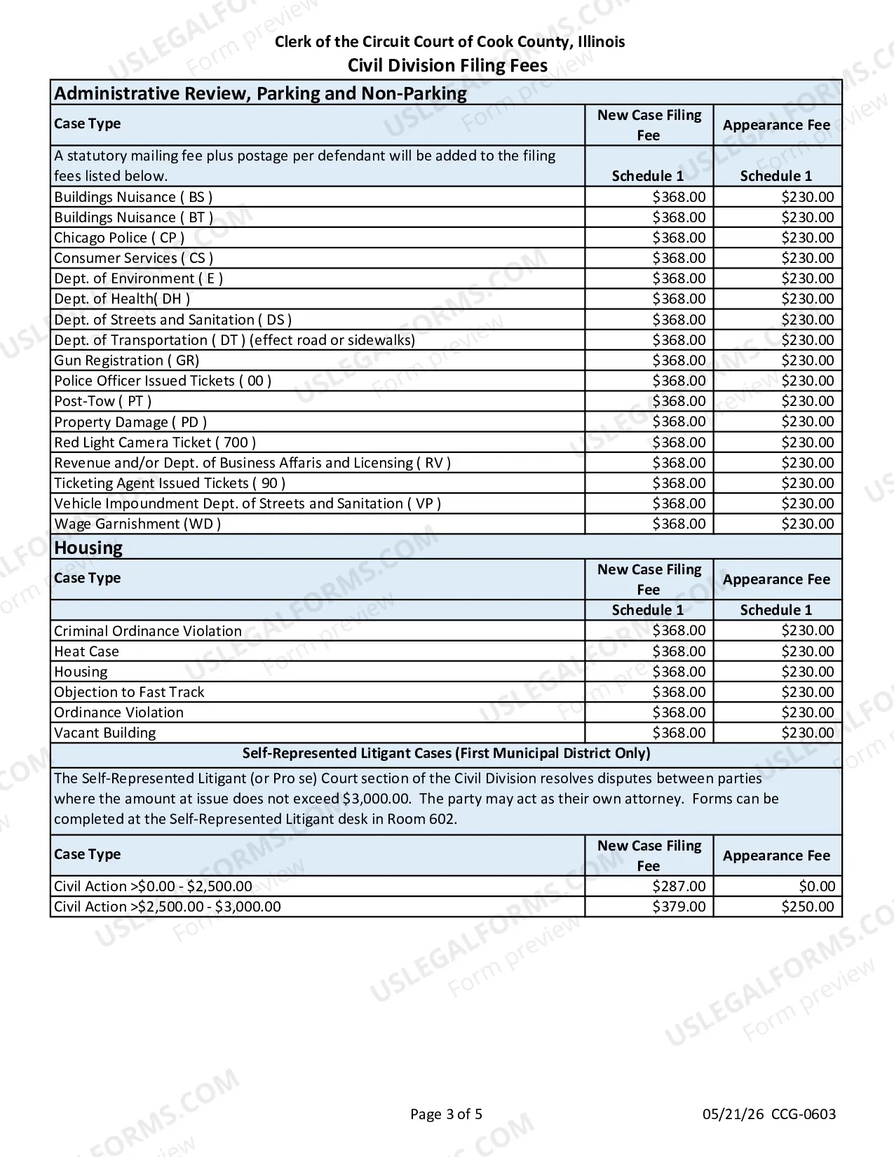 Preview FEE SCHEDULE