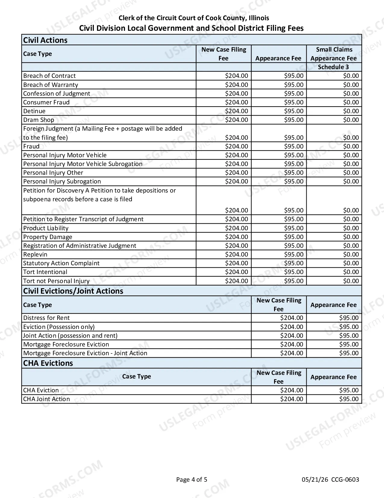 Preview FEE SCHEDULE