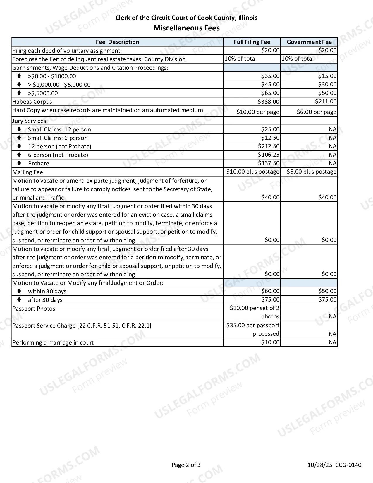 Preview FEE SCHEDULE