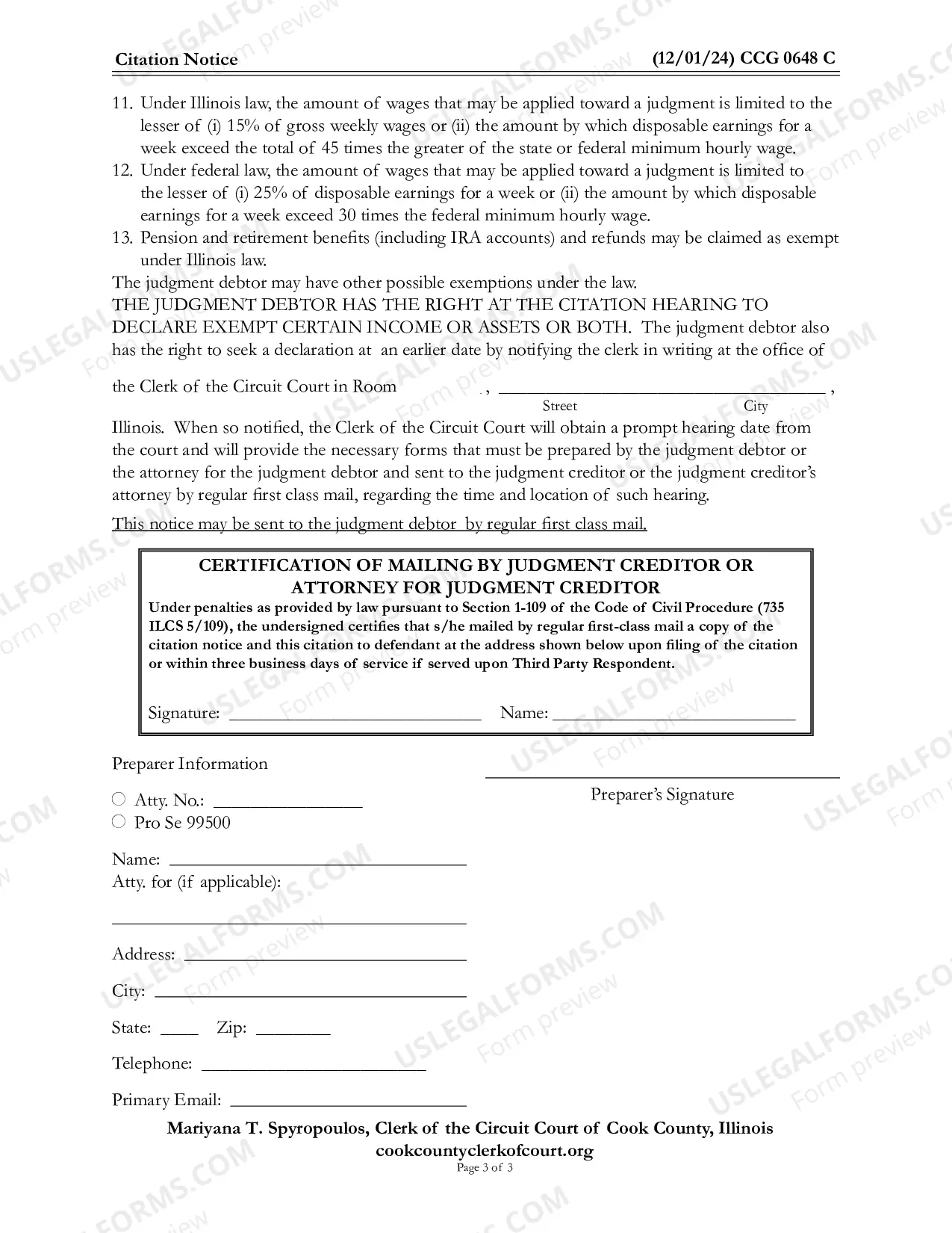 Preview Citation Notice