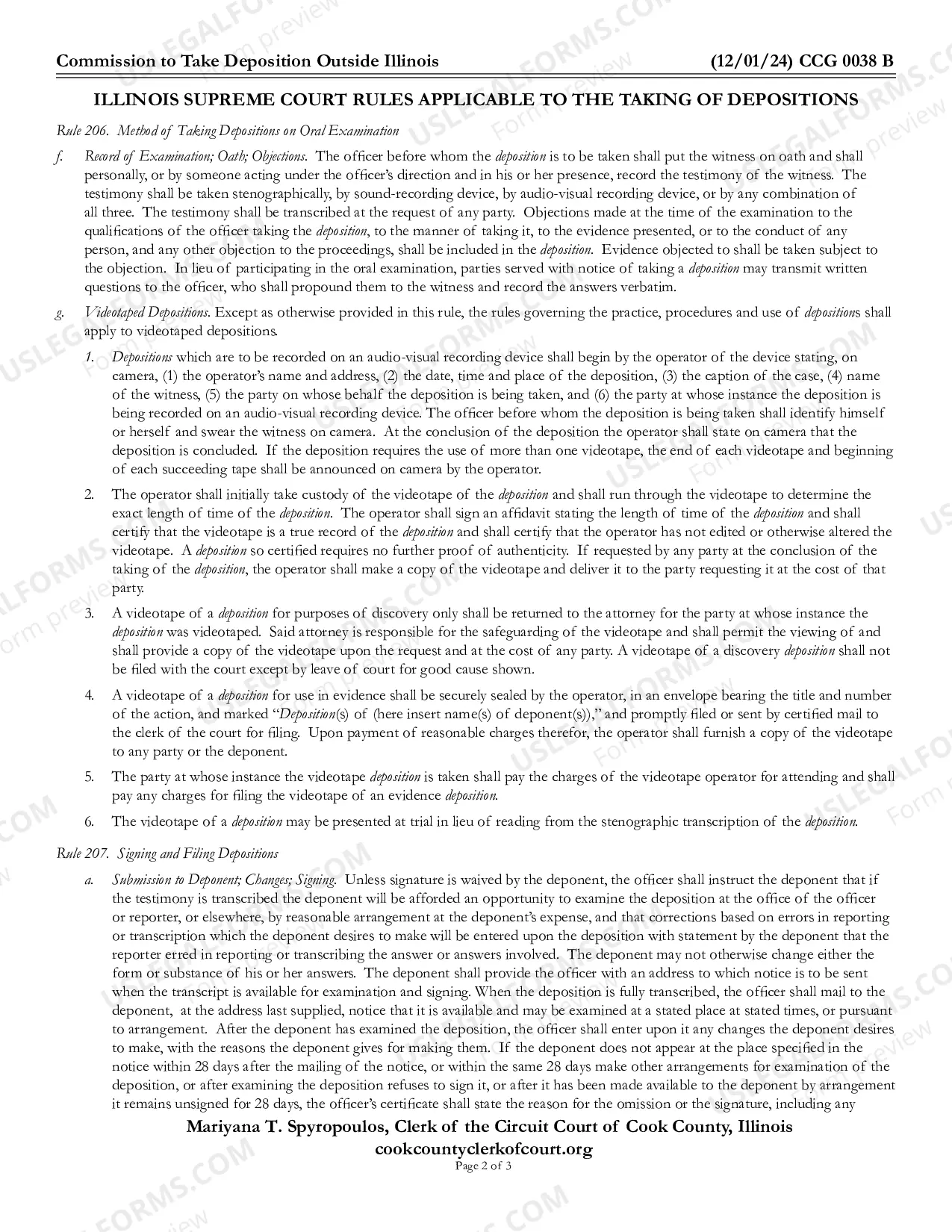 Preview Commission To Take Deposition Outside Illinois