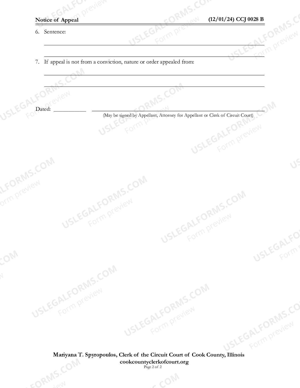 Preview Notice of appeal