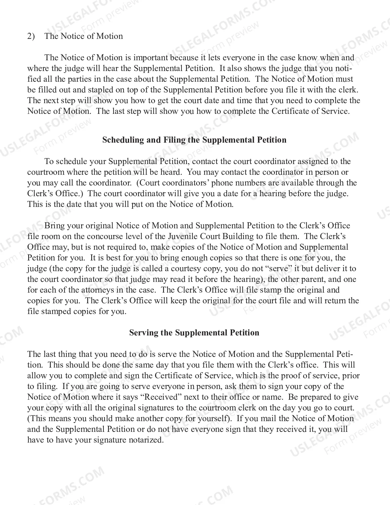 Preview Supplemental Petition To Reinstate Wardship Packet