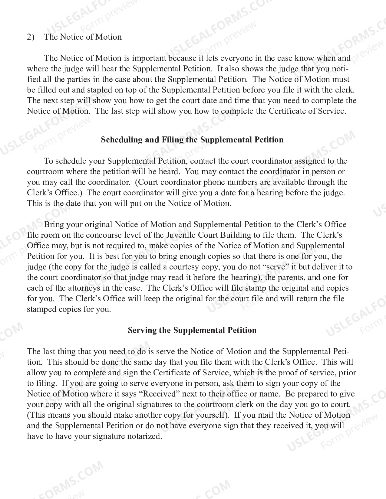 Preview Private Guardians Supplemental Petition To Reinstate Wardship Packet