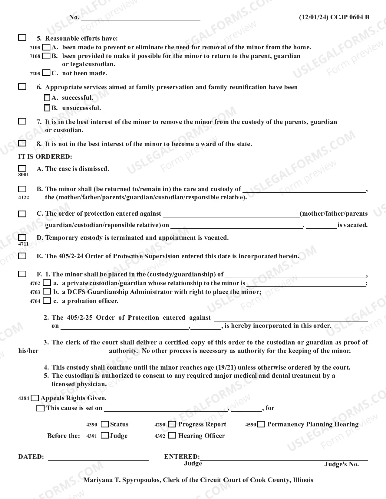 Preview Disposition Order
