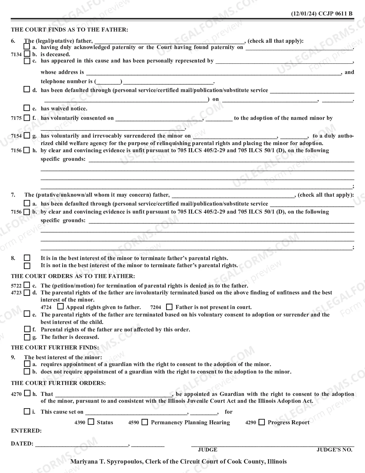 Preview Termination Hearing Order