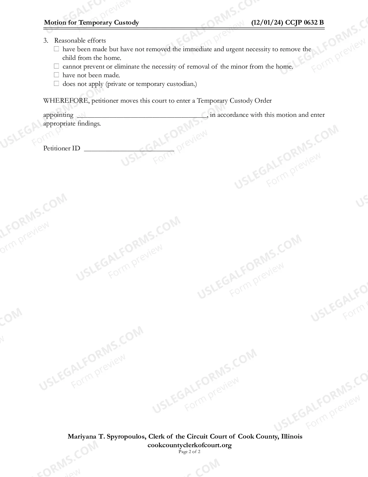 Preview Motion For Temporary Custody