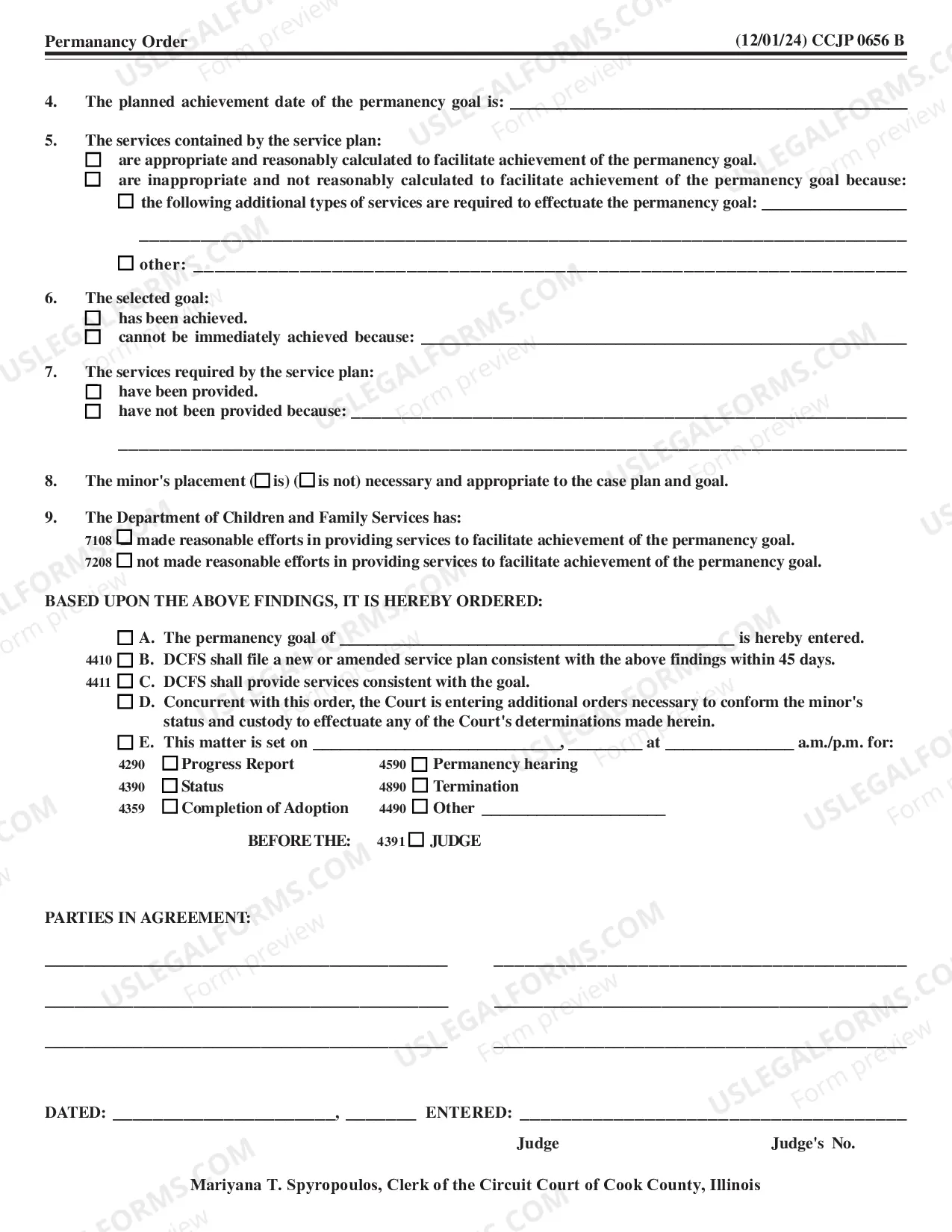 Preview Permanency Order