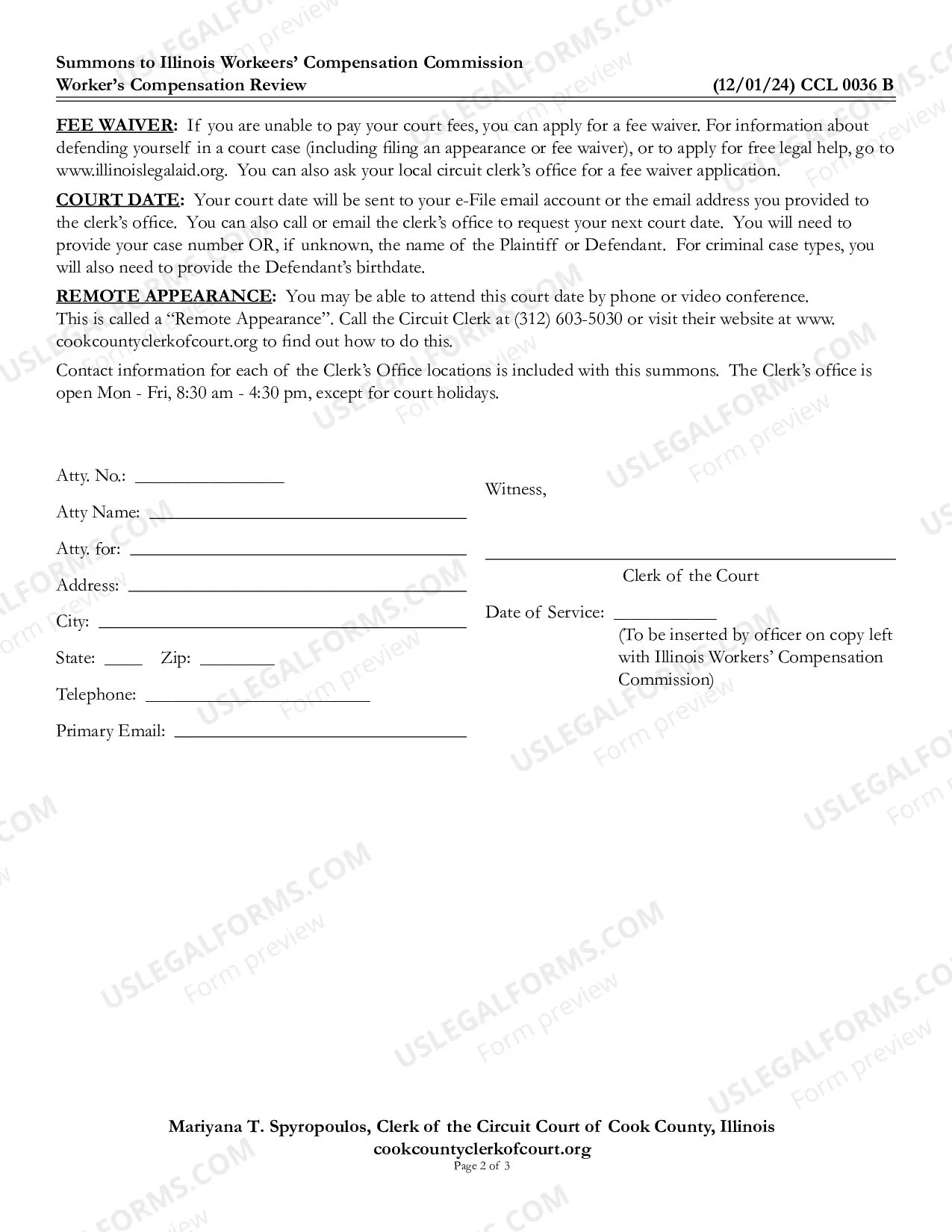 Preview Summons To Industrial Commission Workers Compensation Review