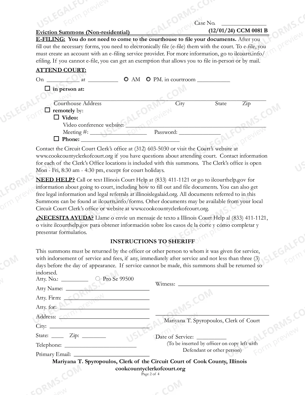 Preview Eviction Summons For Trial