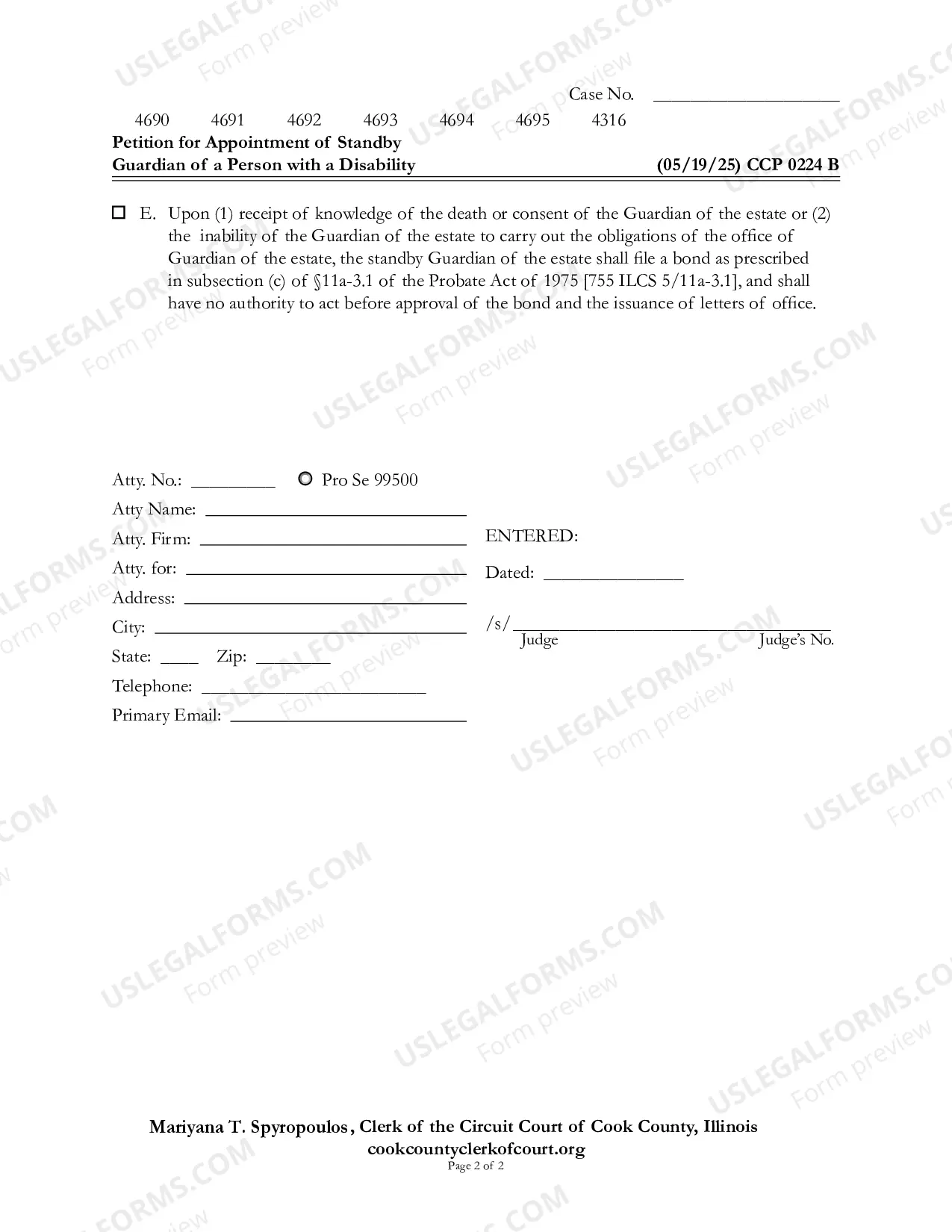 Preview Order appointing Standby Guardian of Disabled Person
