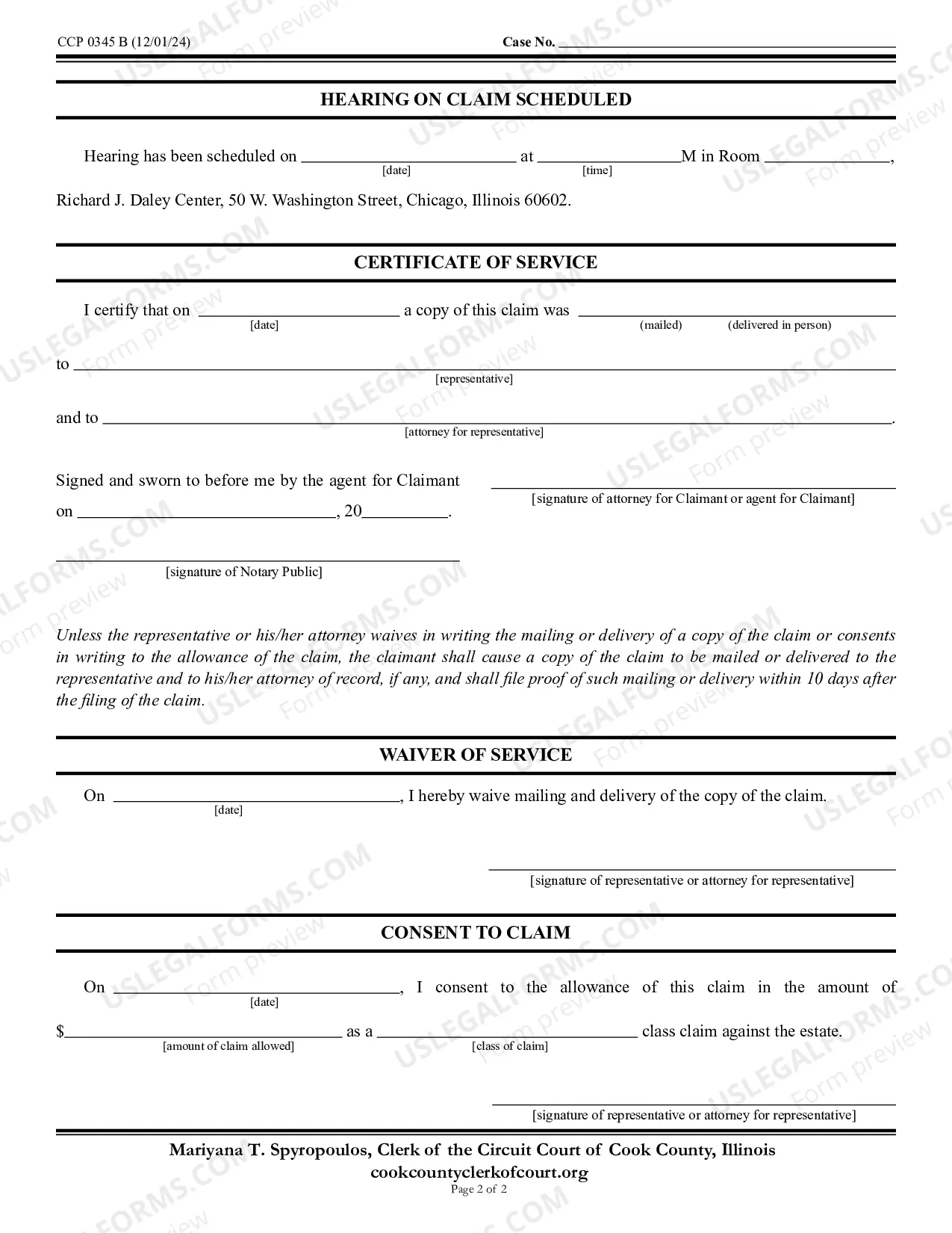 Preview Claim against Estate