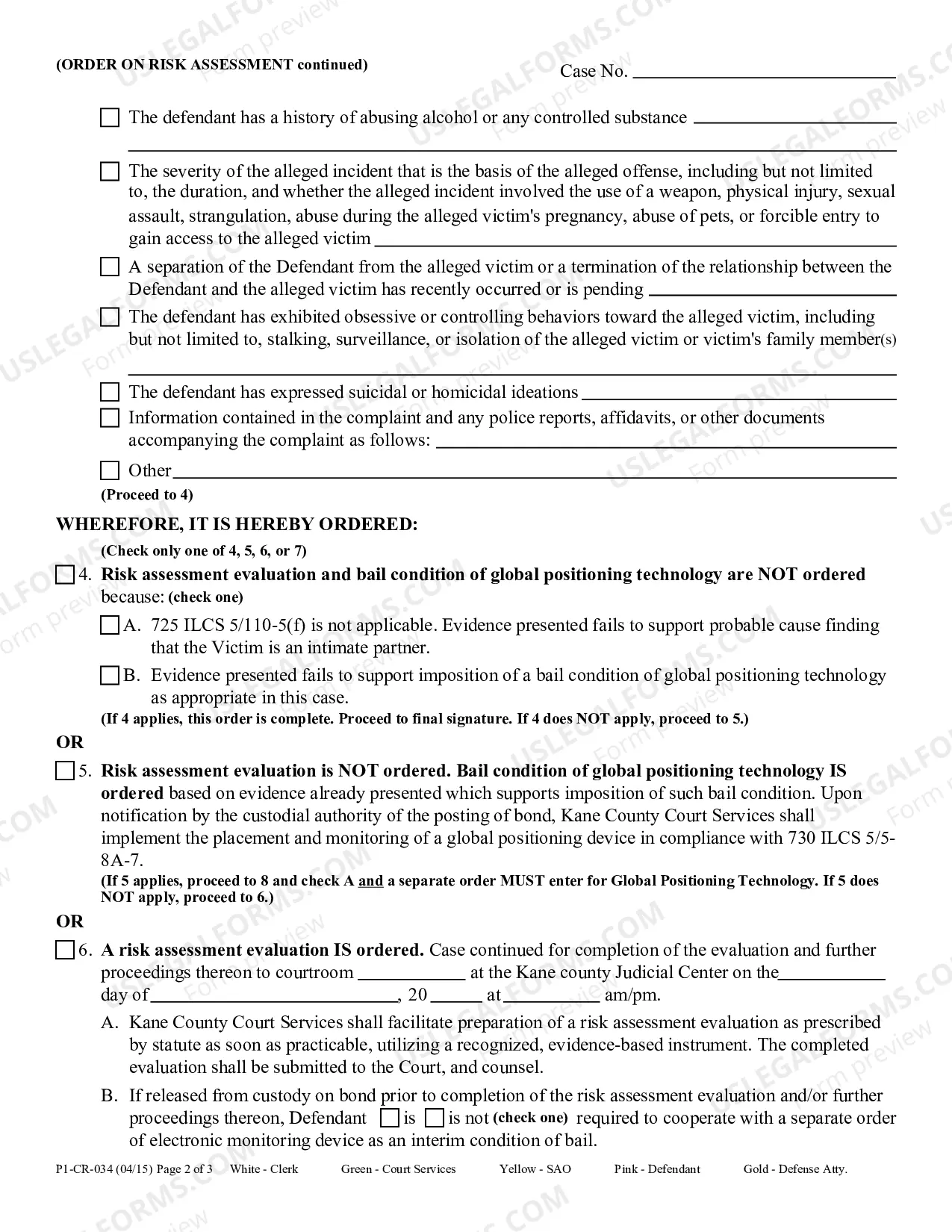 Preview Order on Risk assessment