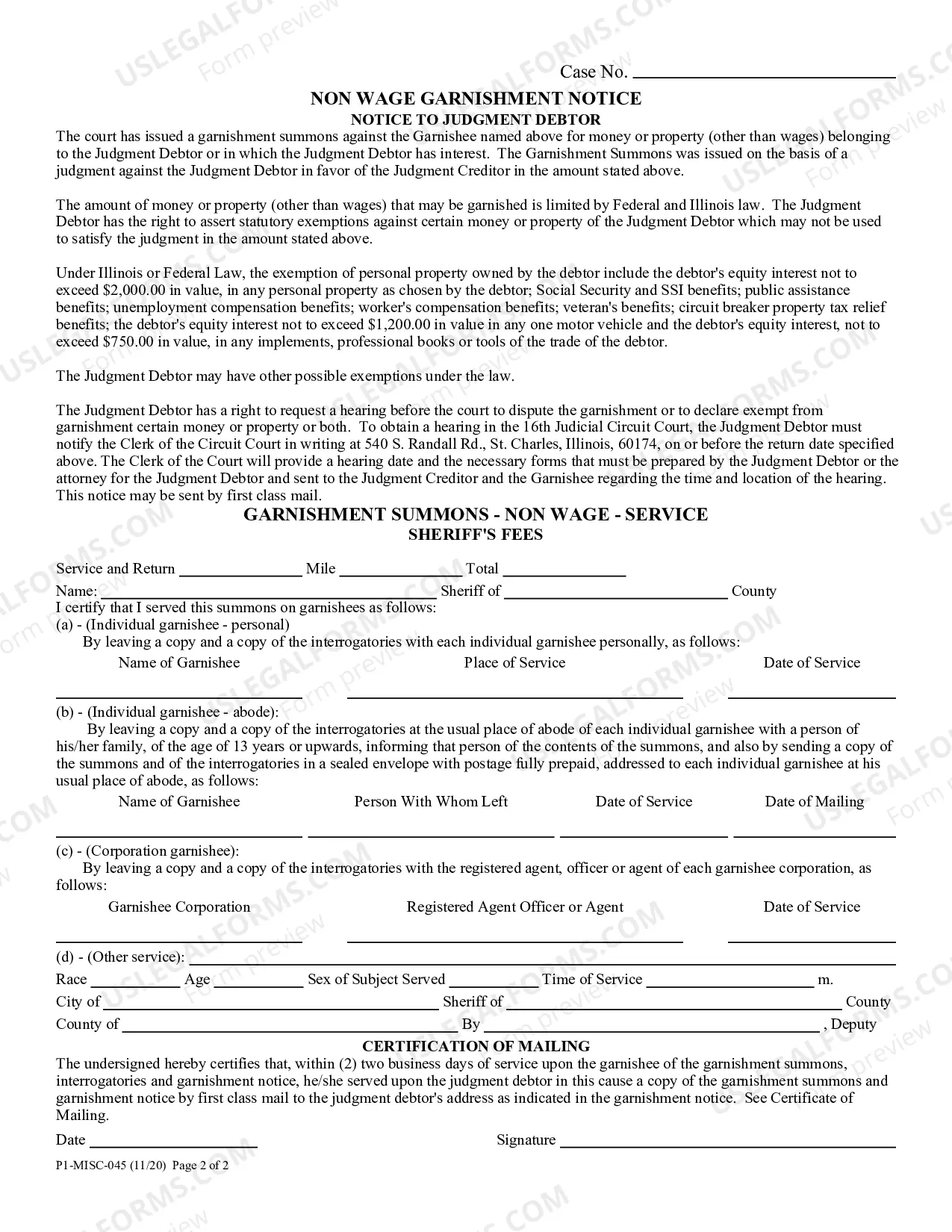 Preview Garnishment Summons-Non Wage (copy)