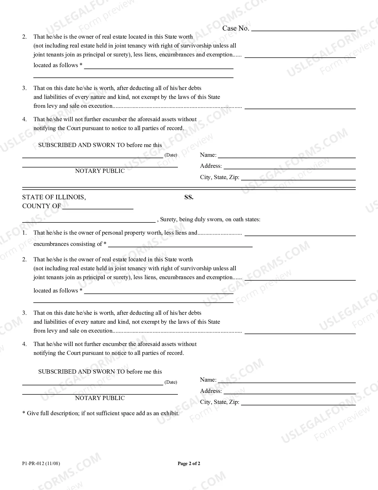 Preview Qualification of The Principal and The Personal Sureties