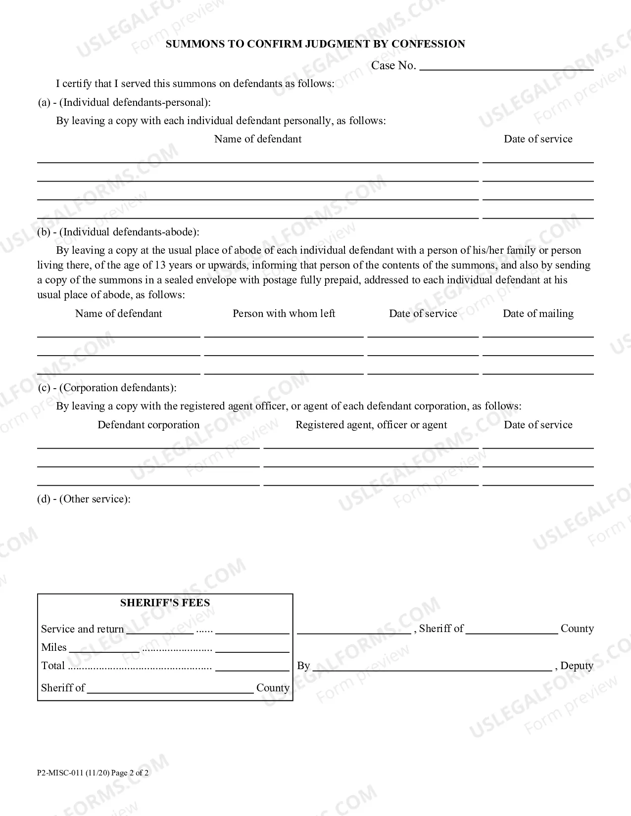 Preview Summons To Confirm Judgment By Confession