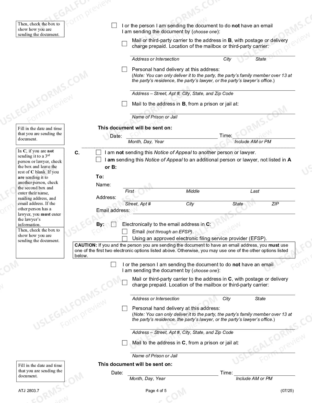 Preview Notice of appeal