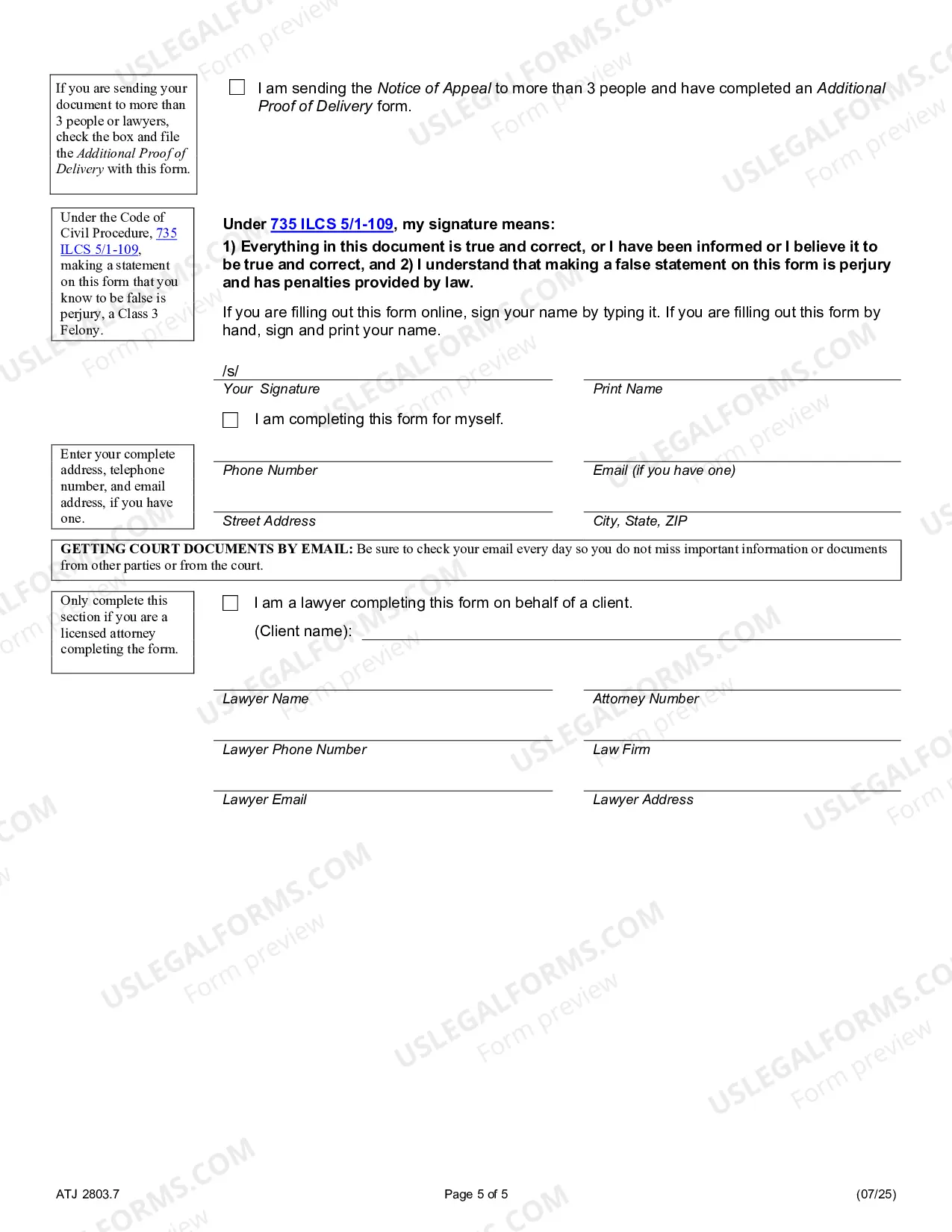 Preview Notice of appeal