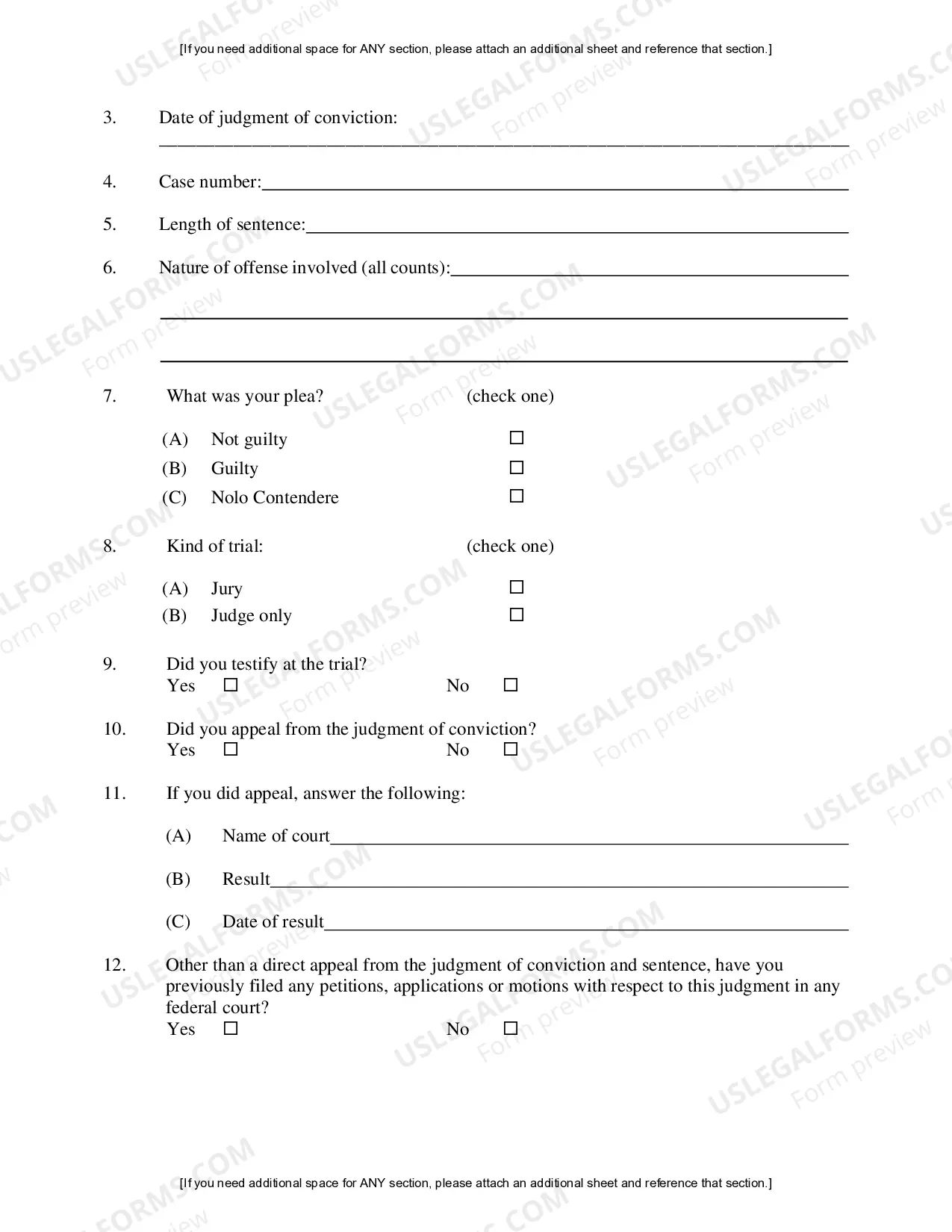 Preview Filing a Motion to Vacate, Set aside, or Correct Sentence Pursuant to 28 U.S.C. Section 2255