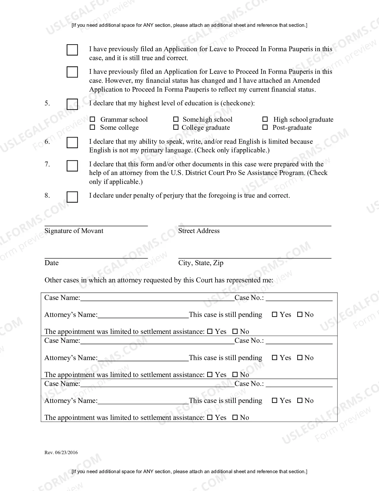 Preview Motion for attorney Representation
