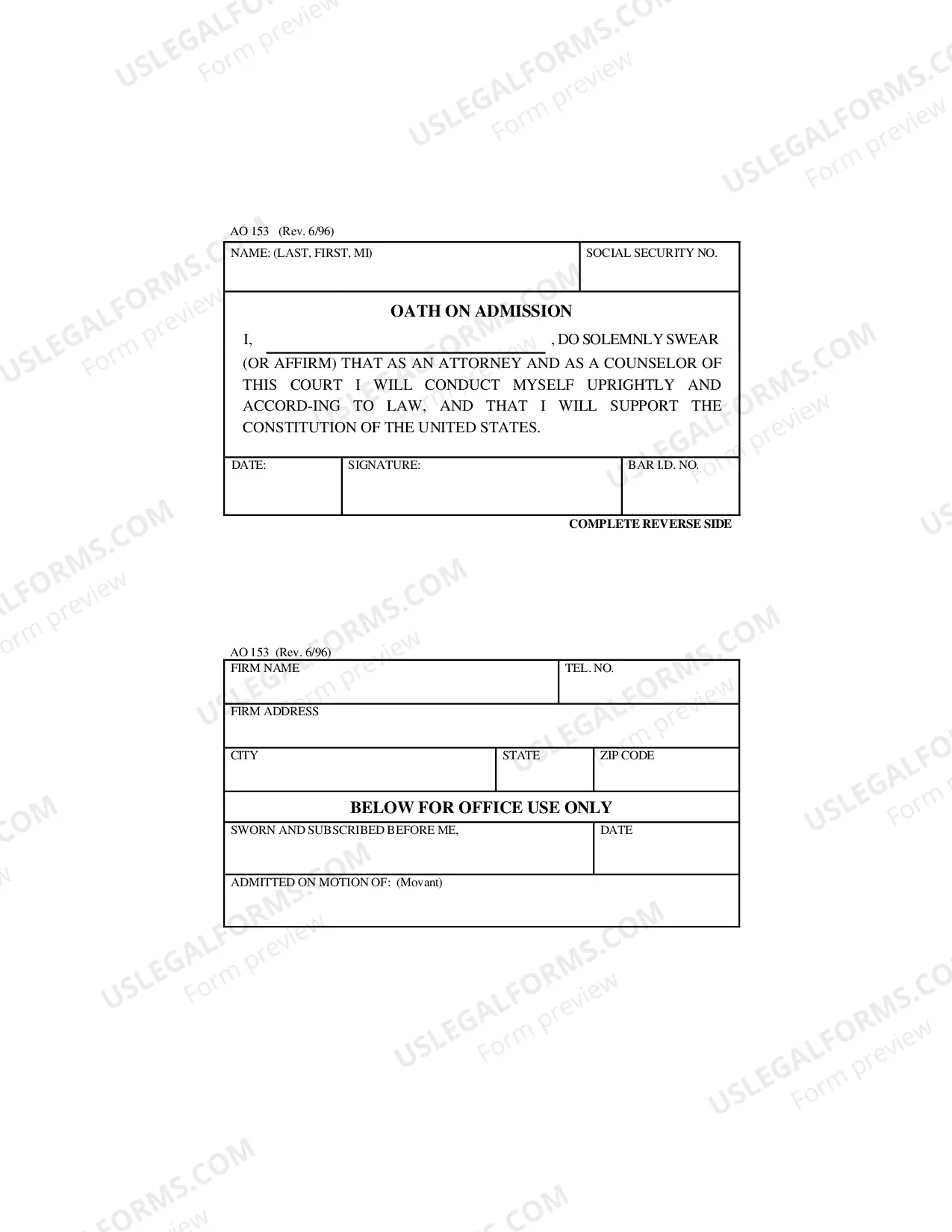 Preview Attorney General admission To Practice (Packet)
